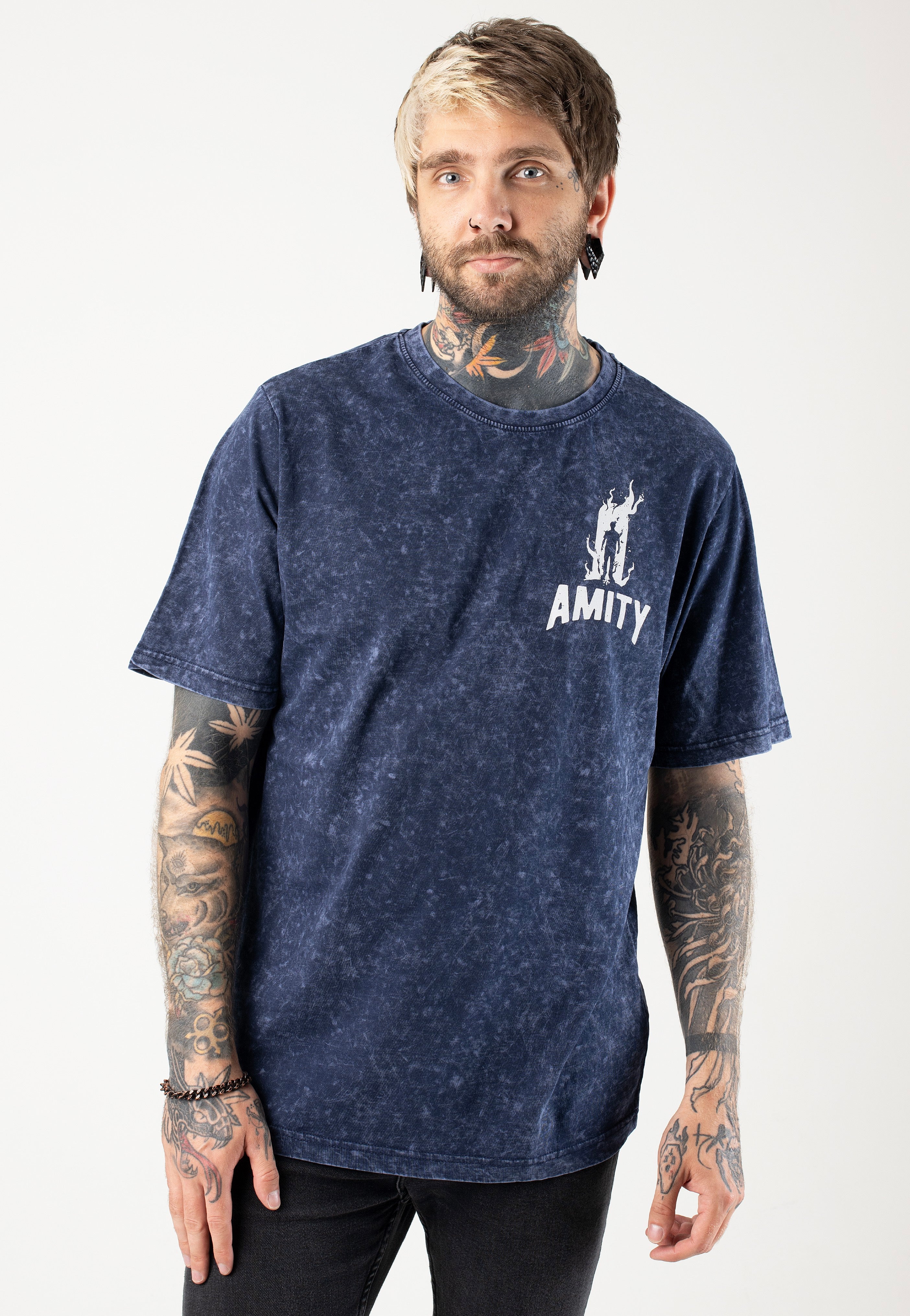 The Amity Affliction - Show Me Your God Indigo/White Acid - T-Shirt | Men-Image