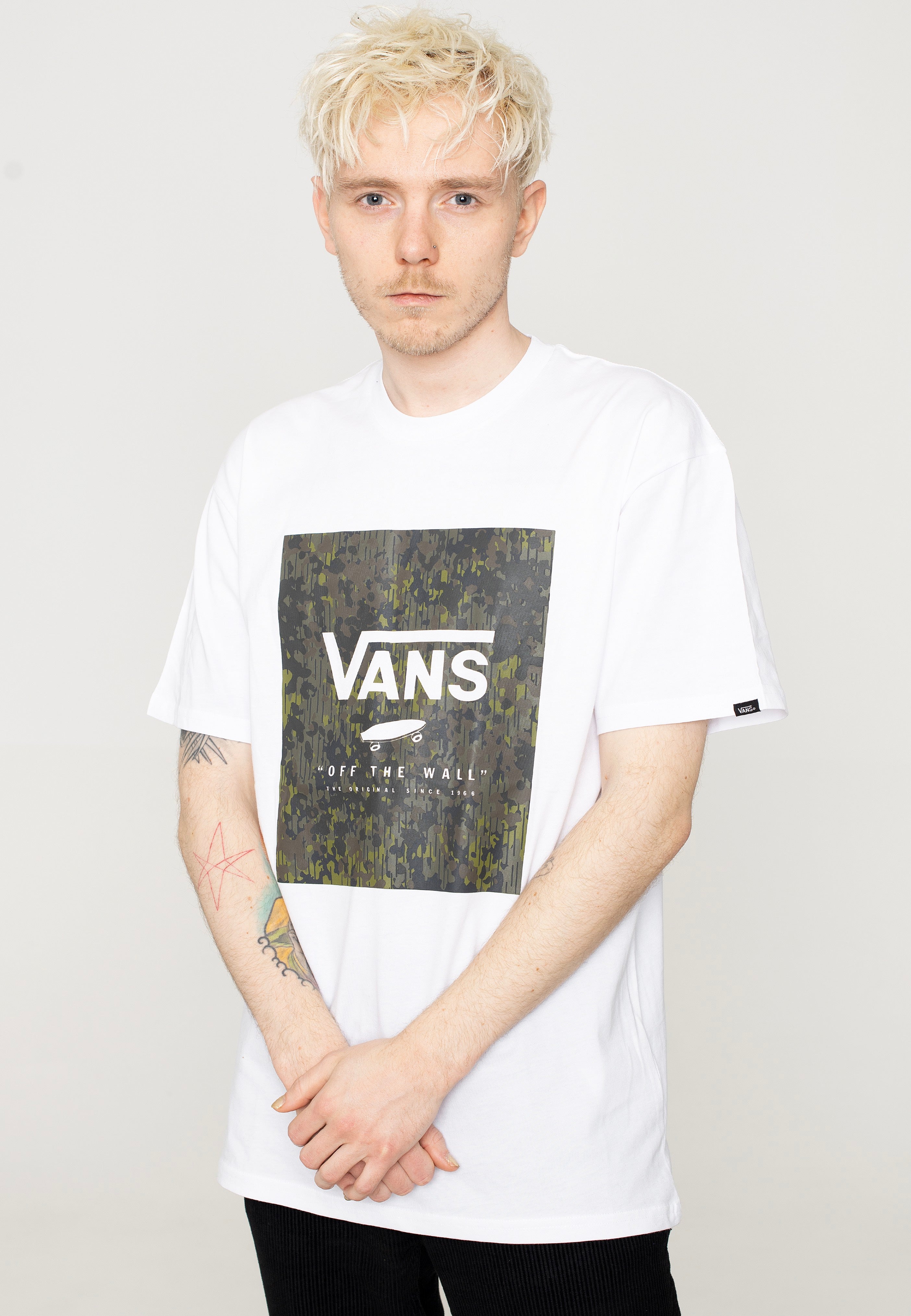Vans - Classic Print Box White/Loden Green - T-Shirt | Men-Image
