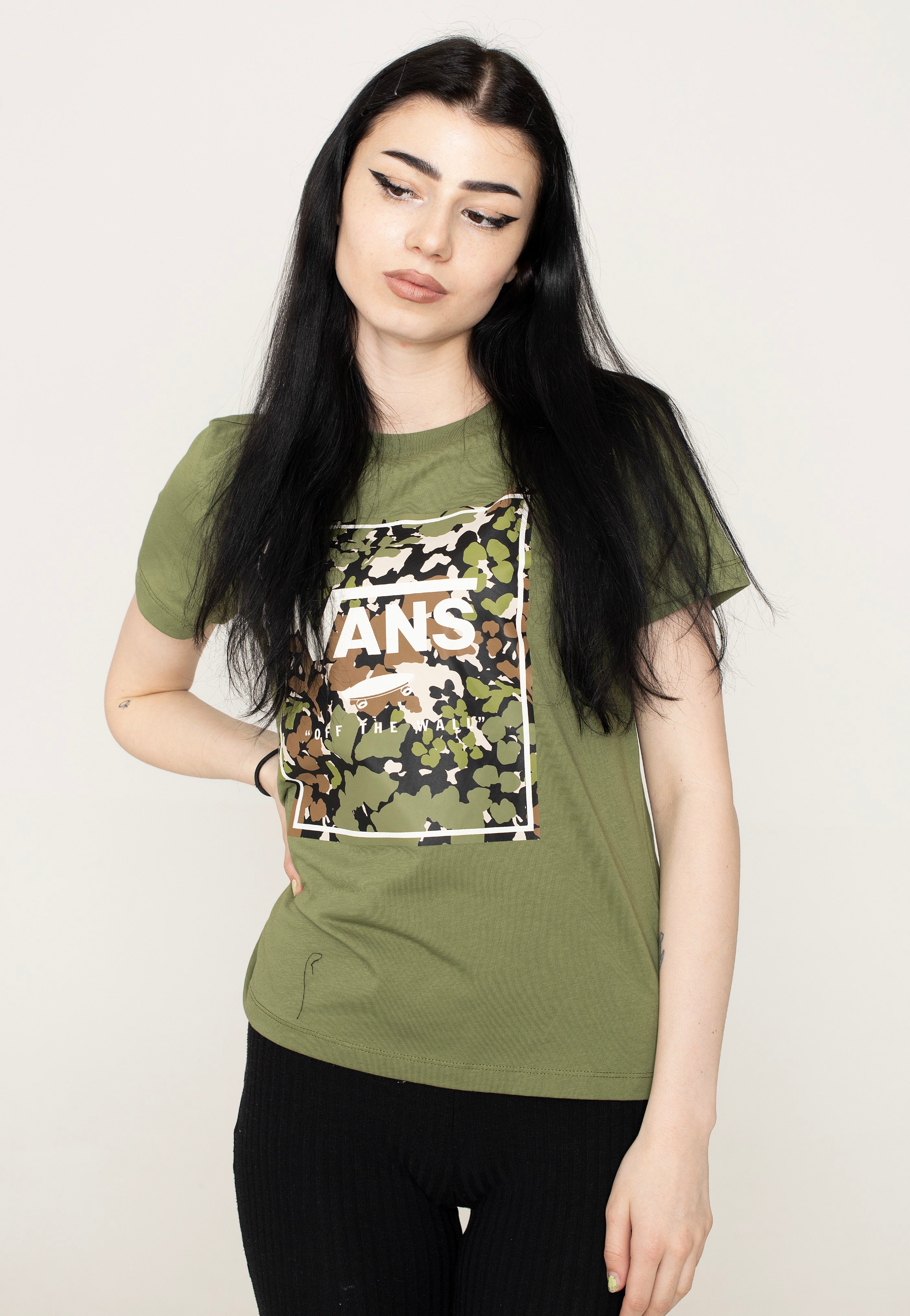 Vans - Camo Wash Box Fill Crew Loden Green - T-Shirt | Women-Image