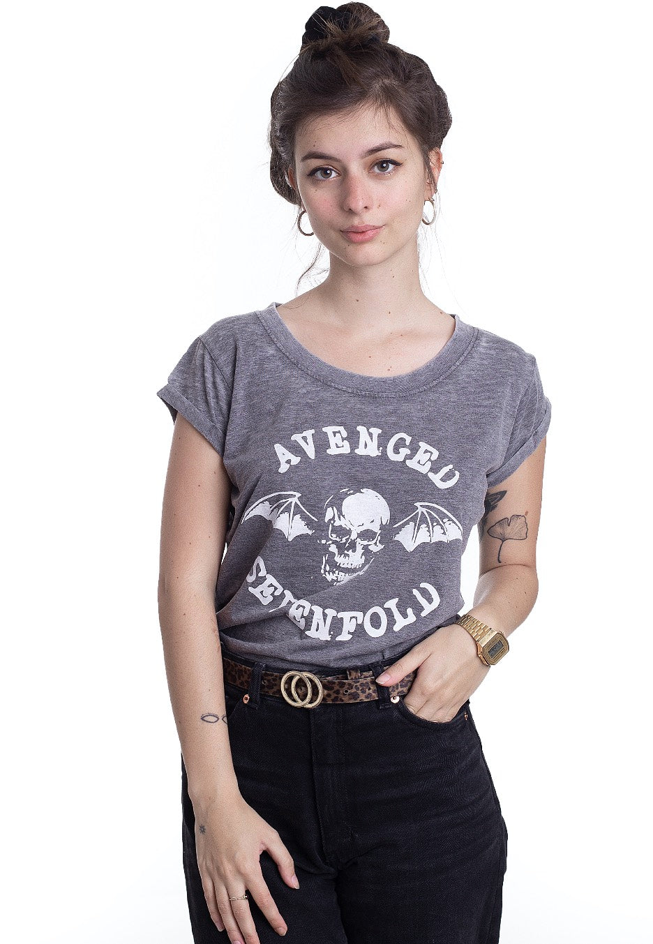 Avenged Sevenfold - Deathbat Burnout Grey - Girly | Women-Image