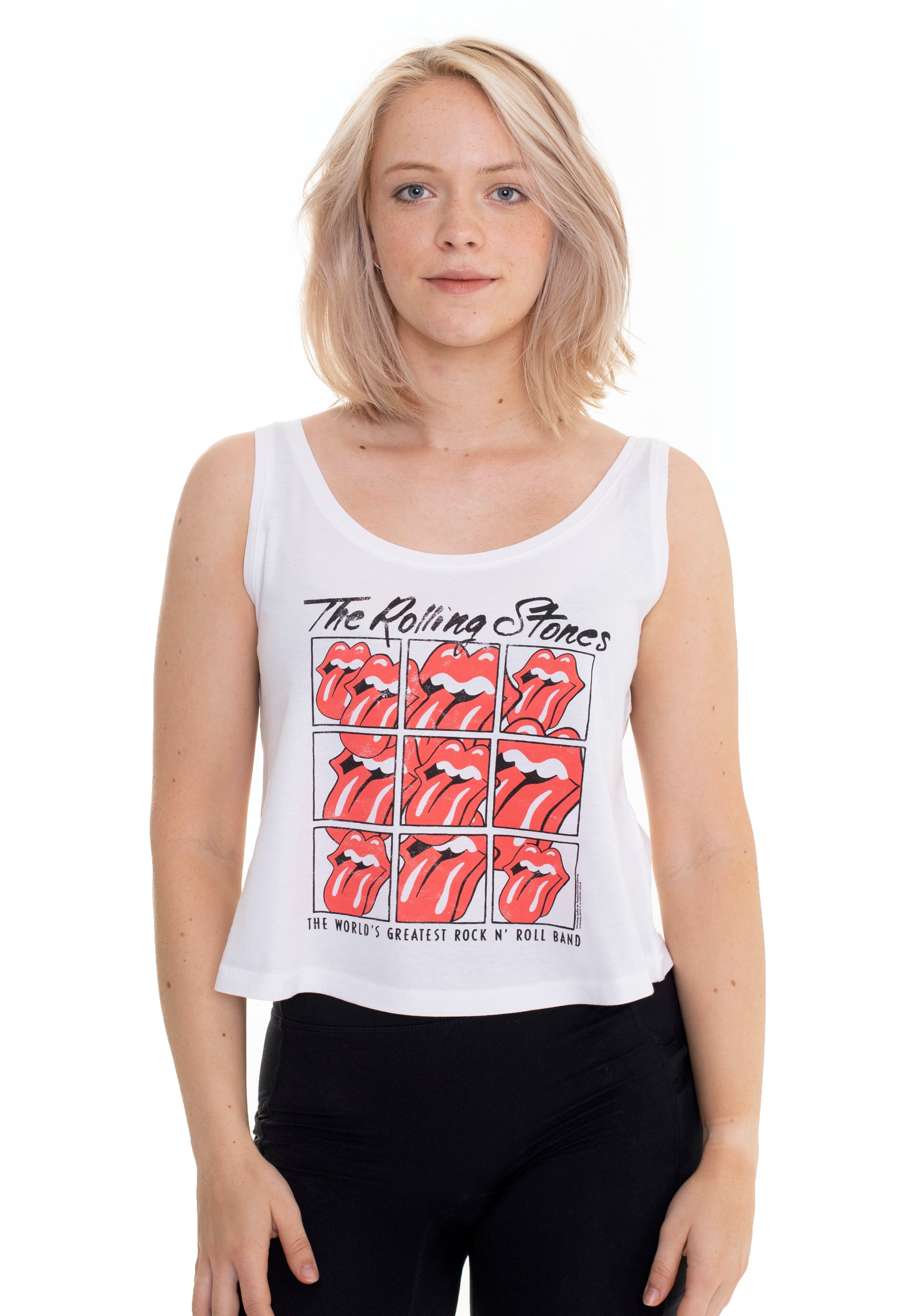 The Rolling Stones - Scattered Multi Tongue White - Tank | Women-Image