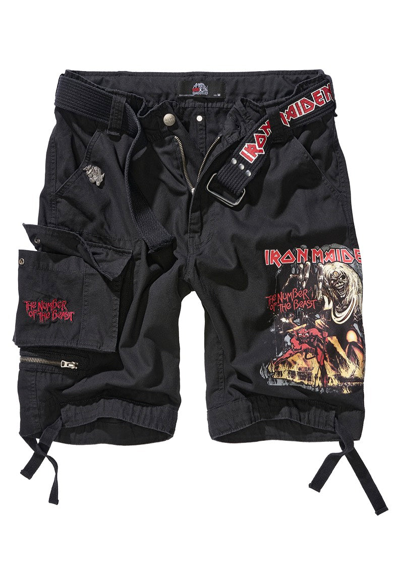 Brandit x Iron Maiden - Savage The Number Of The Beast Black Edition - Shorts | Neutral-Image