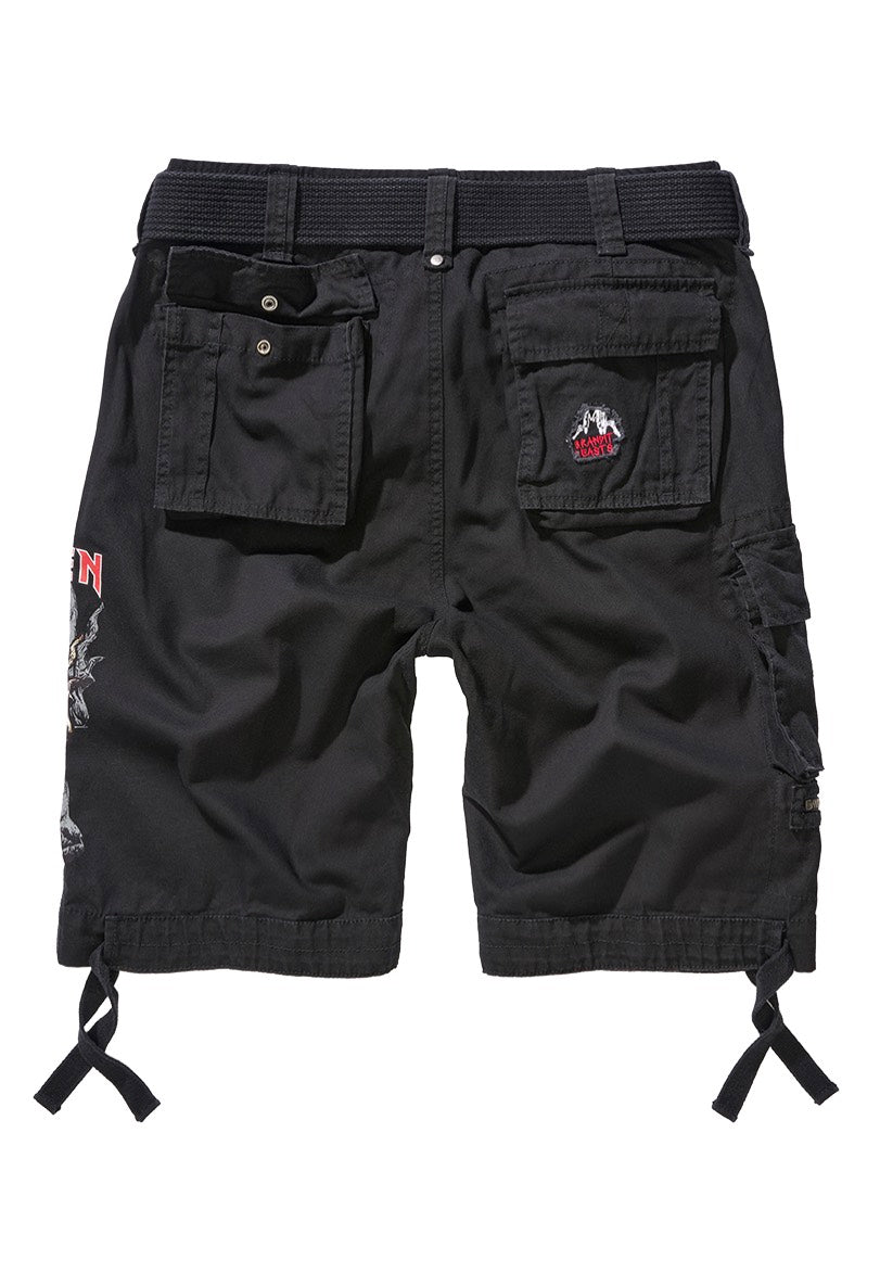 Brandit x Iron Maiden - Savage The Number Of The Beast Black Edition - Shorts | Neutral-Image