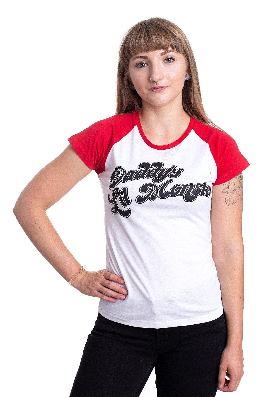 Harley Quinn - Daddy´s Lil Monster Baseball White/Red - Girly | Women-Image