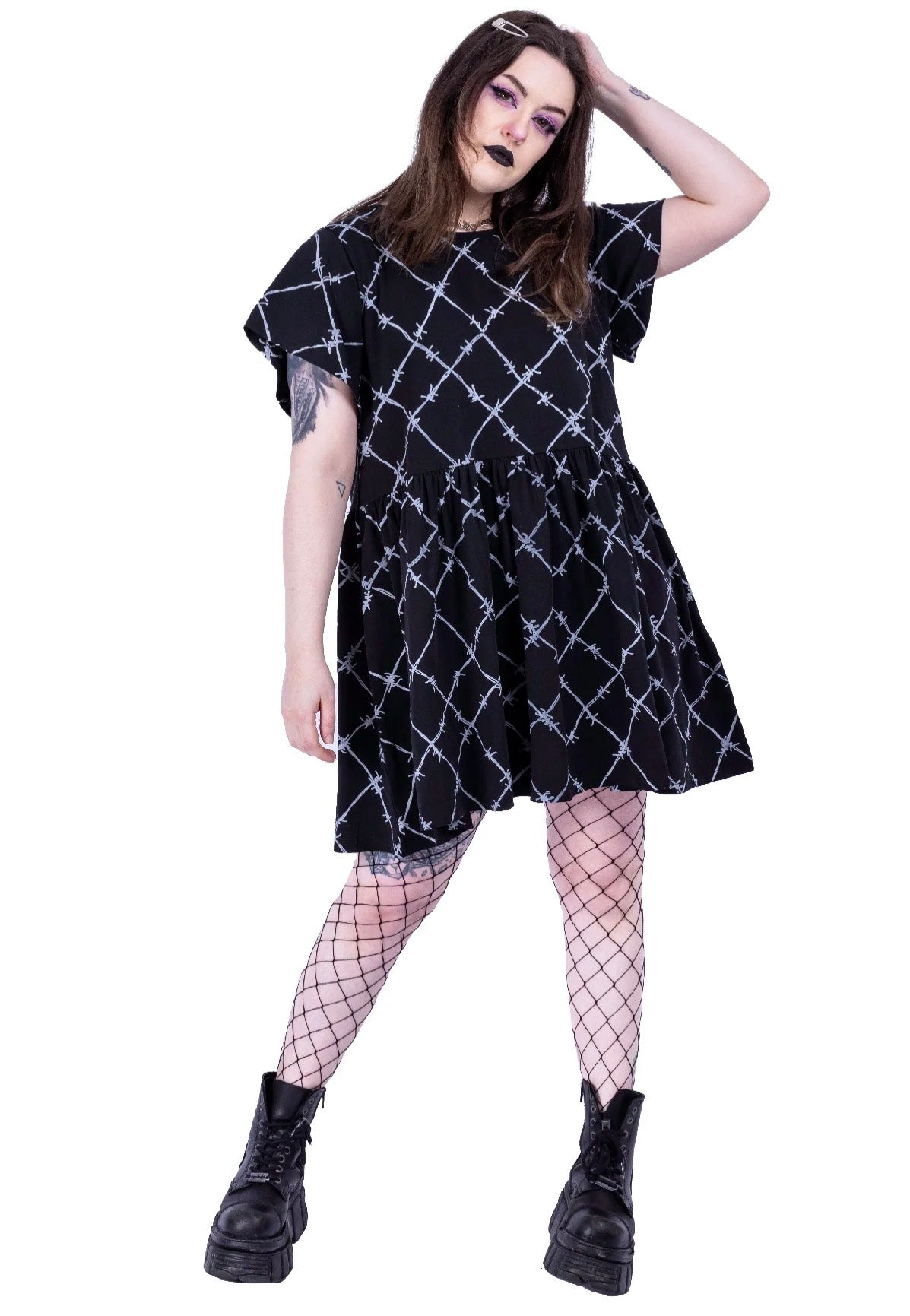 Vixxsin - Barbed Wire Black/Grey - Dress | Women-Image