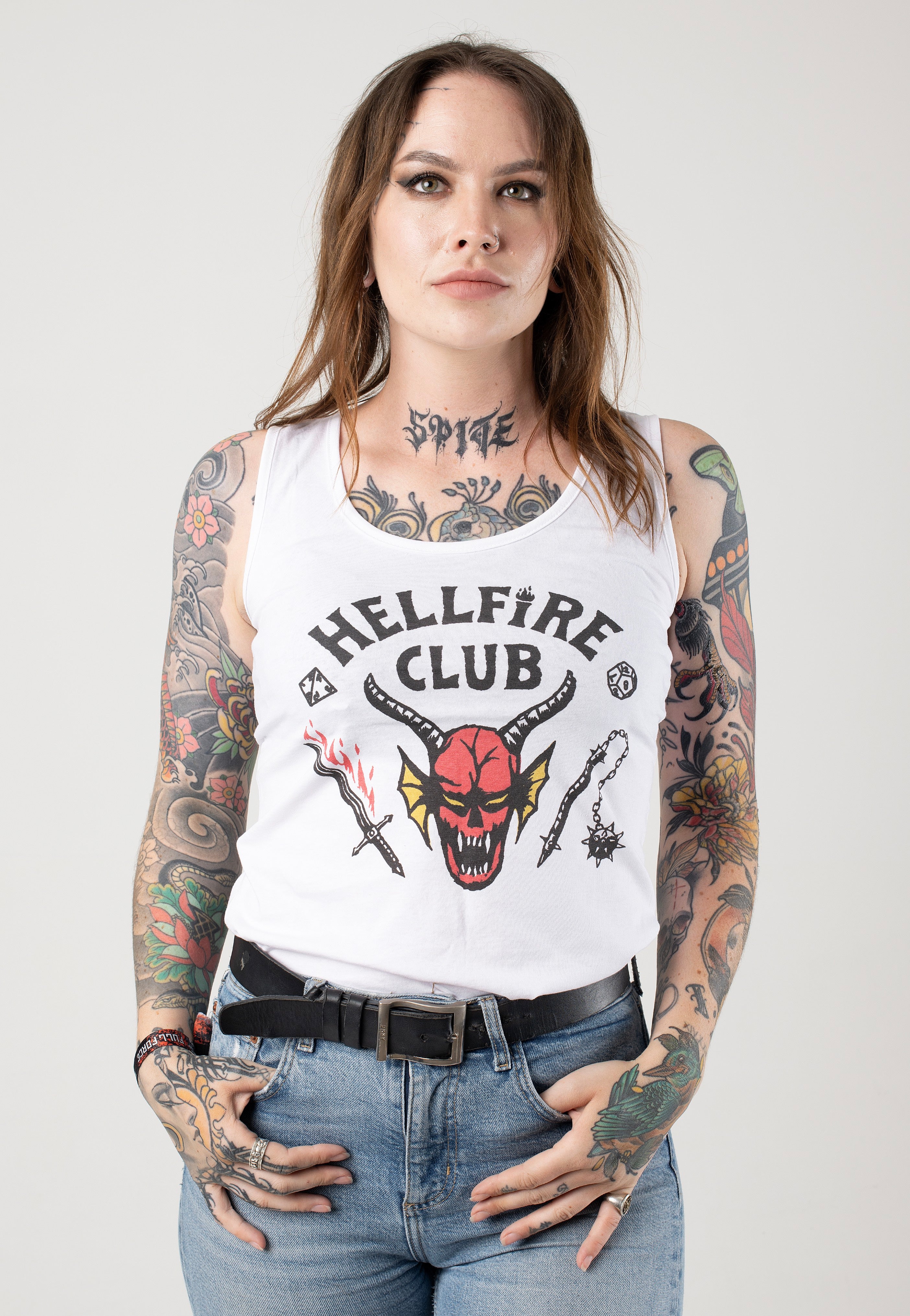 Stranger Things - Hellfire Cut White - Tank | Women-Image