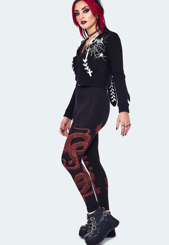 Jawbreaker - 90s Snake Skeleton Black - Leggings | Women-Image