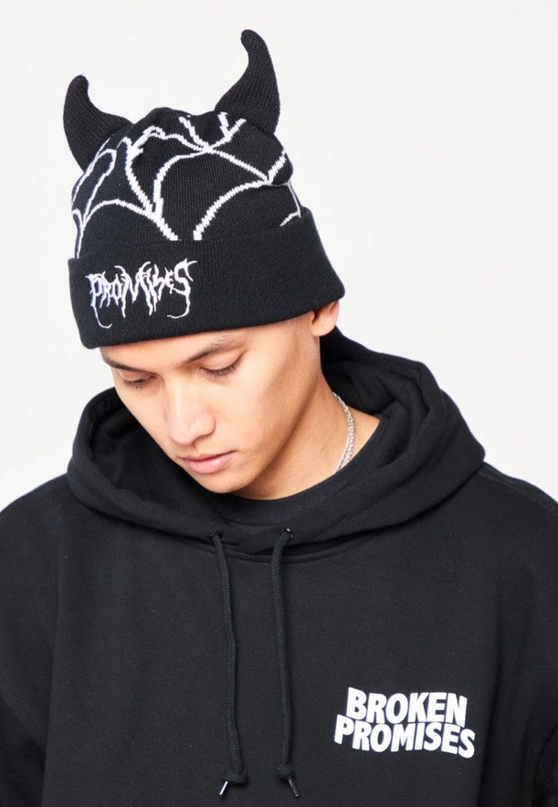 Broken Promises - Spiderweb Devil Horn Black - Beanie | Neutral-Image