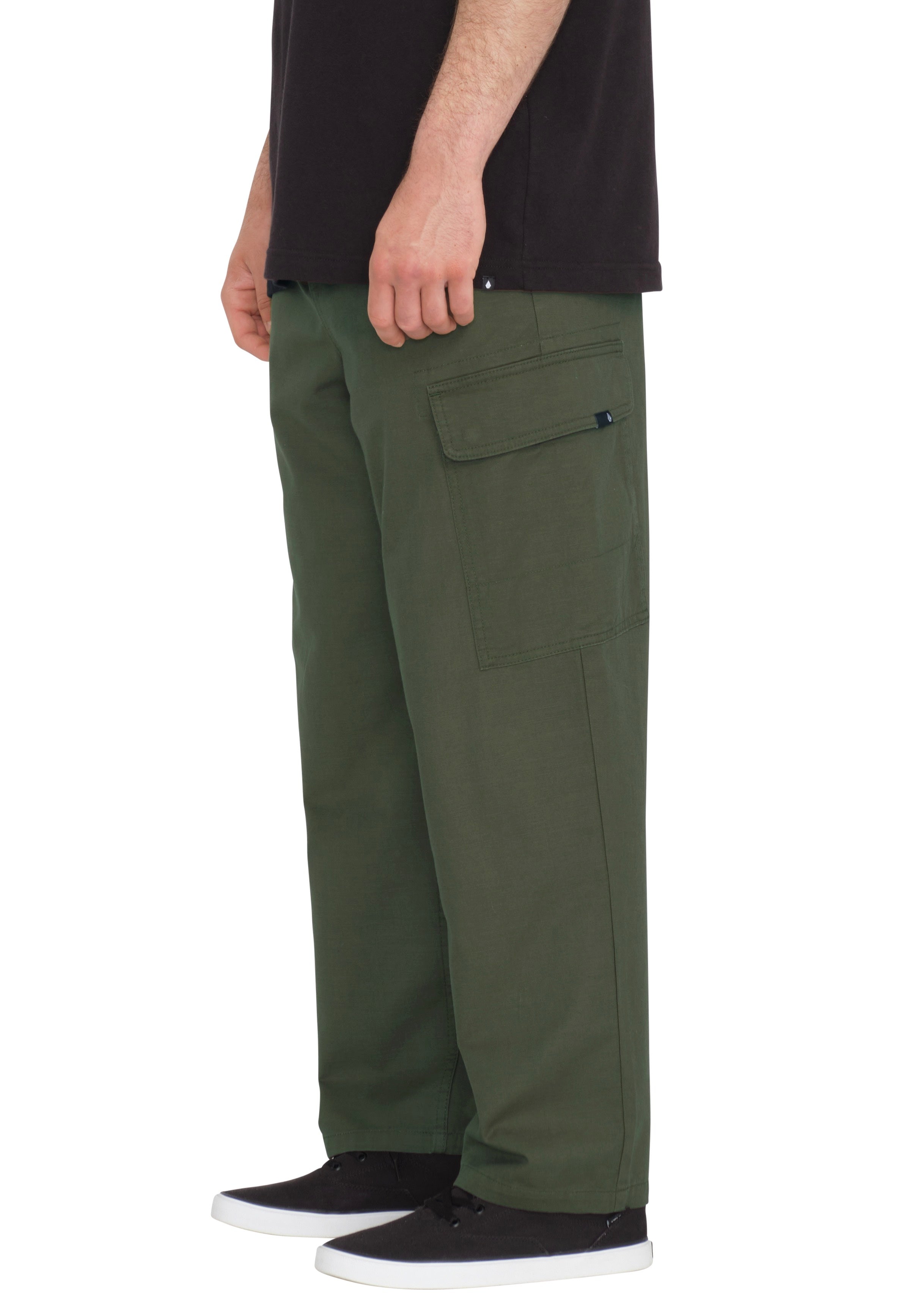 Volcom - Billow Tapered Elastic Waist Cargo Squadron Green - Pants | Men-Image