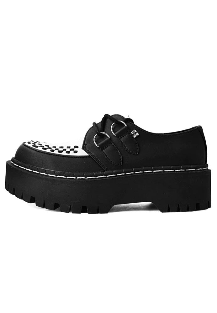 T.U.K. - Doubledecker Creeper Black/White Tukskin - Girl Shoes | Women-Image