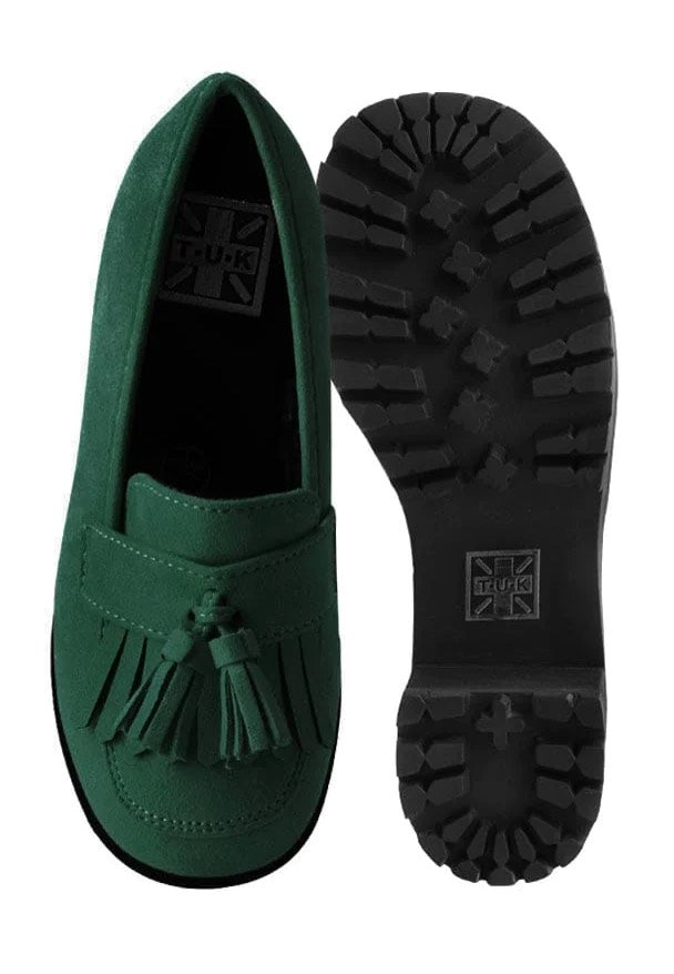 T.U.K. - Tassel Loafer Cedar Green Suede - Heels | Women-Image