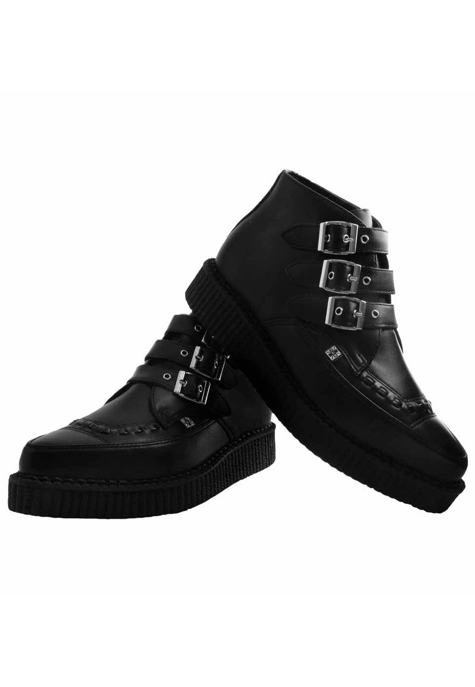 T.U.K. - Pointed Creeper 3 Buckle Boot Vegan Tukskin Black Micro Pu - Girl Shoes | Women-Image