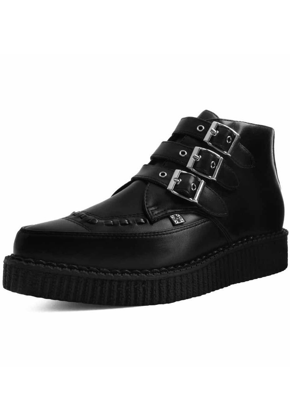 T.U.K. - Pointed Creeper 3 Buckle Boot Vegan Tukskin Black Micro Pu - Girl Shoes | Women-Image