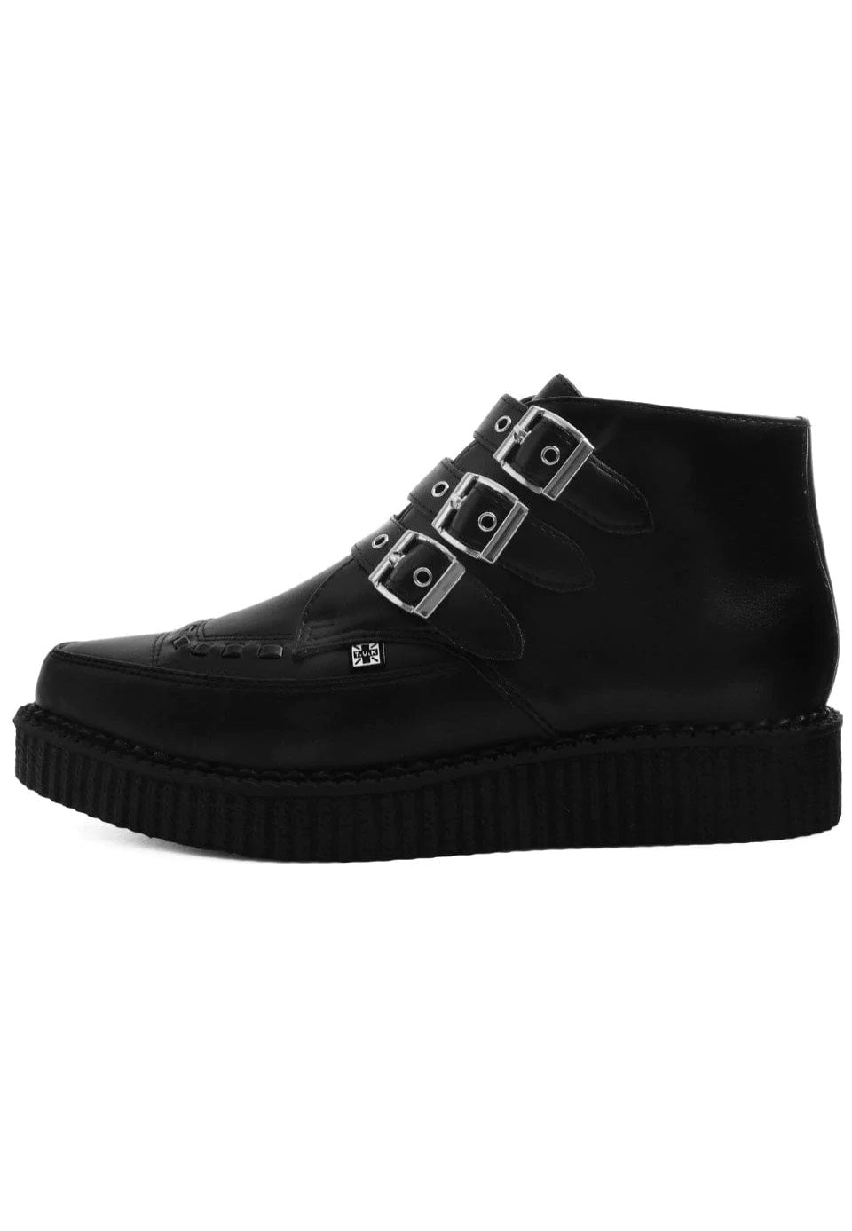 T.U.K. - Pointed Creeper 3 Buckle Boot Vegan Tukskin Black Micro Pu - Girl Shoes | Women-Image