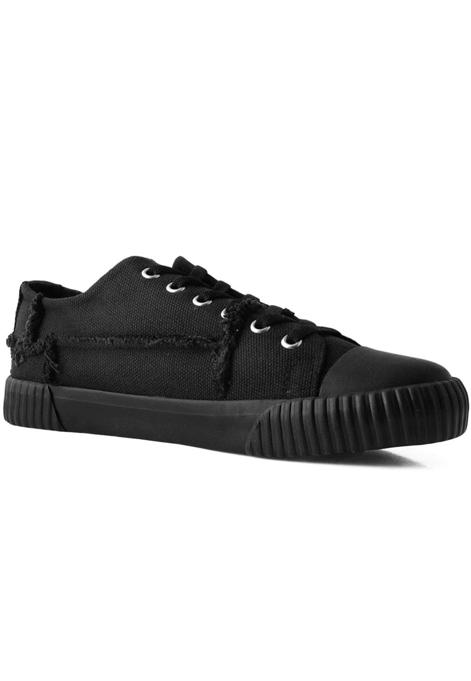 T.U.K. - Raw Edge Black Canvas - Shoes | Men-Image