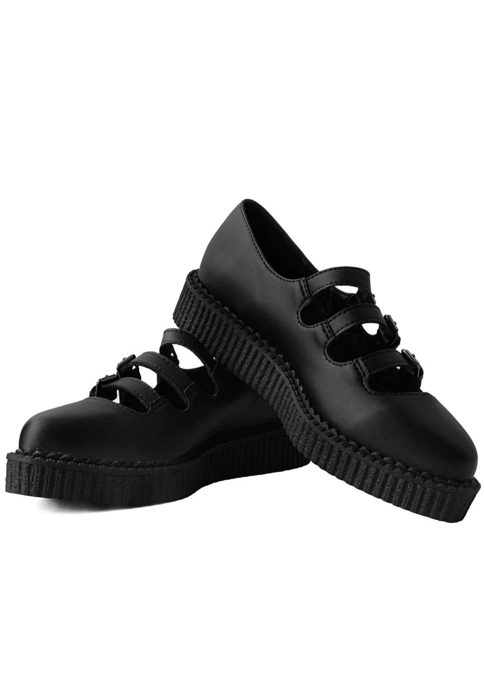 T.U.K. - Pointed Creeper Sandal 3 Buckle Black - Girl Shoes | Women-Image