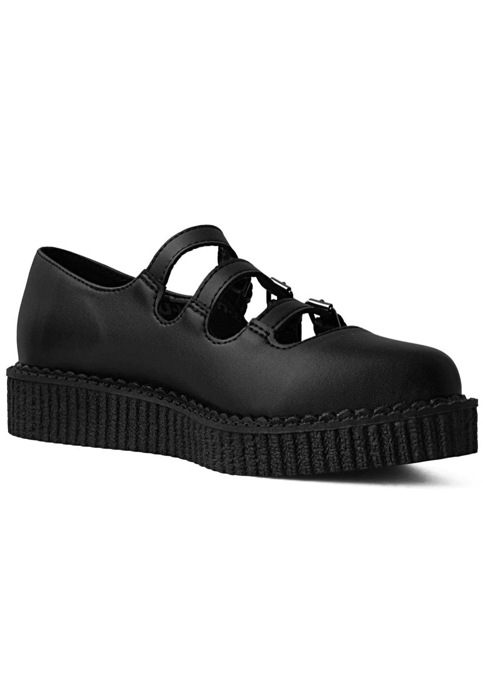 T.U.K. - Pointed Creeper Sandal 3 Buckle Black - Girl Shoes | Women-Image