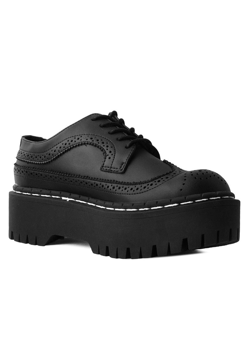 T.U.K. - Double D Brogue Lace Black - Girl Shoes | Women-Image