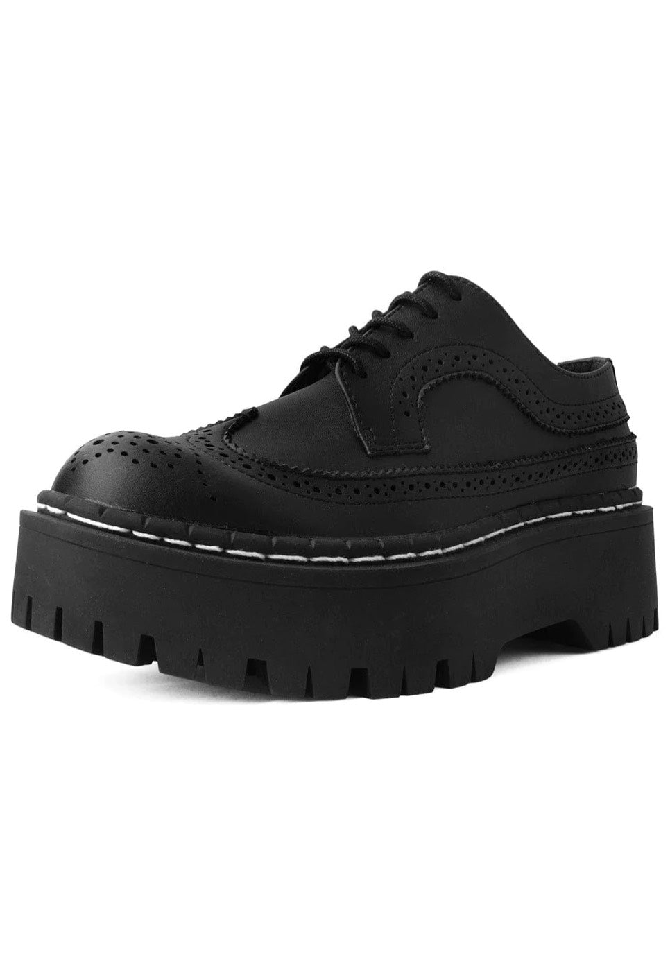 T.U.K. - Double D Brogue Lace Black - Girl Shoes | Women-Image