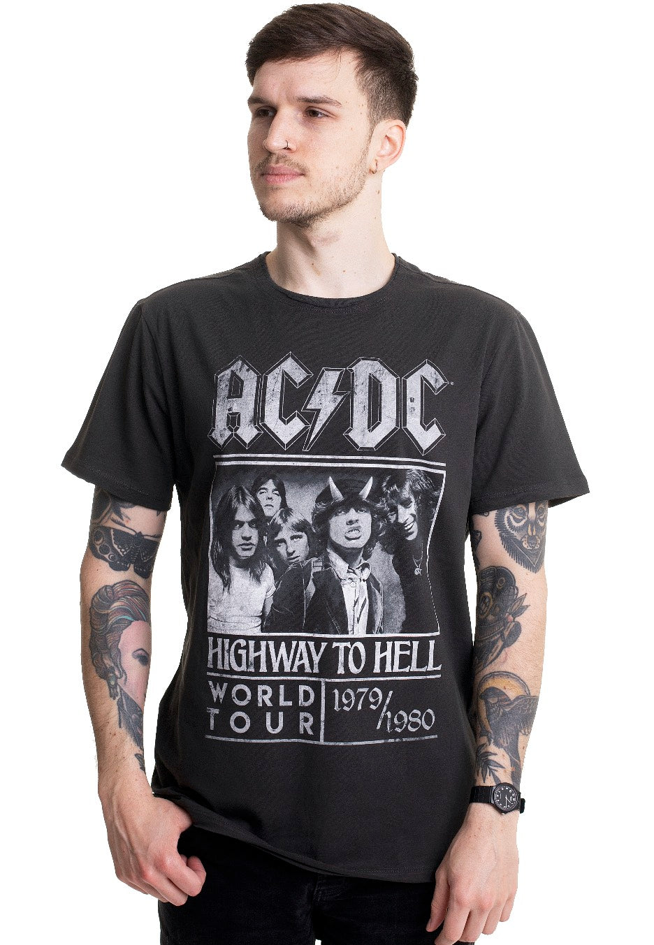 AC/DC - Highway To Hell Poster Charcoal - T-Shirt | Men-Image