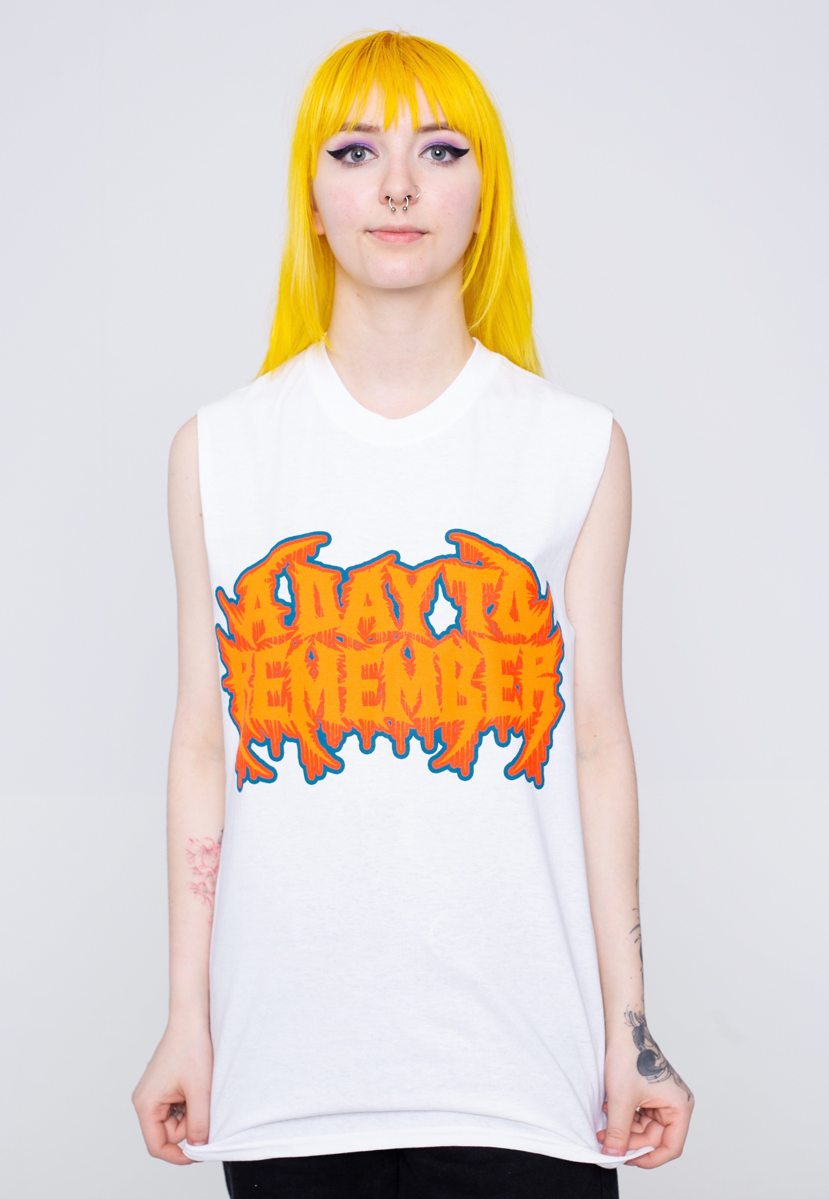 A Day To Remember - Metal Logo White - Sleeveless | Women-Image