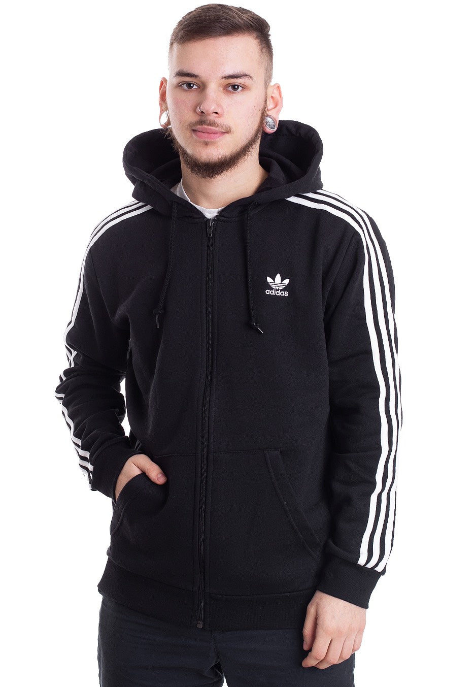 Adidas - 3-Stripes Black - Zipper | Men-Image