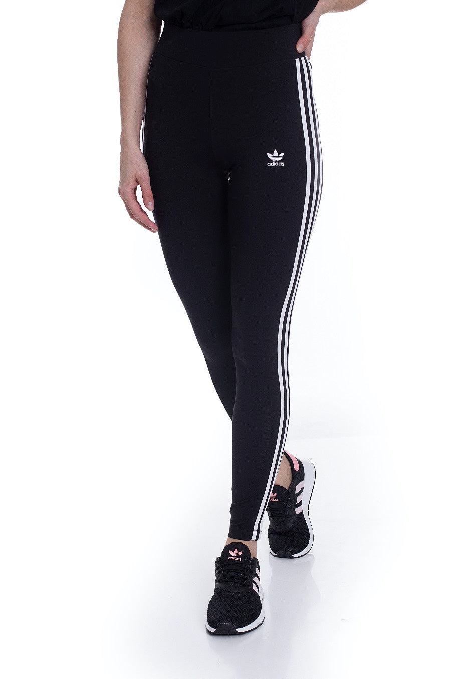 Adidas - 3 STR TIGHT Black/White - Leggings | Women-Image