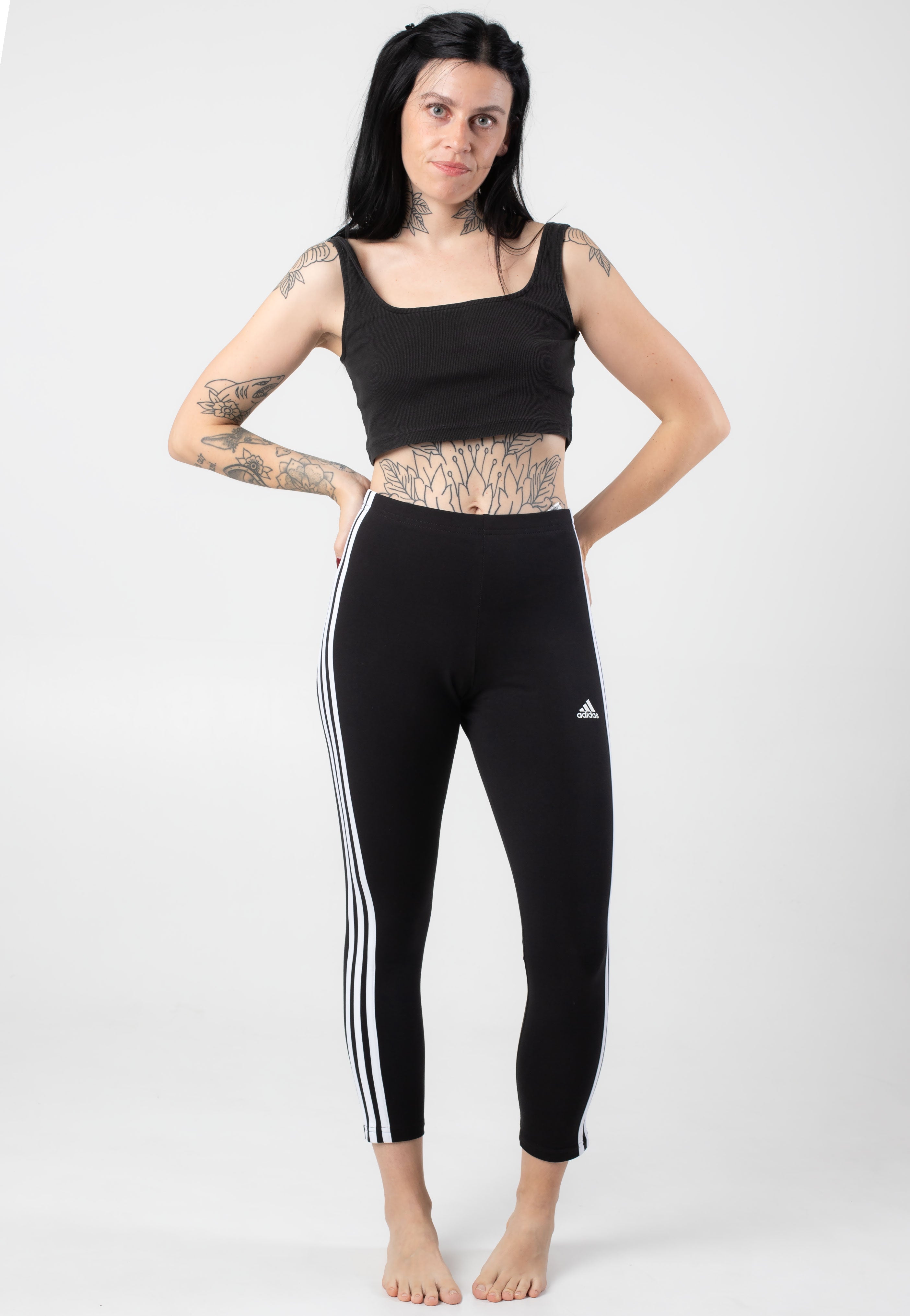 Adidas - W 3S Black/White - Leggings | Women-Image