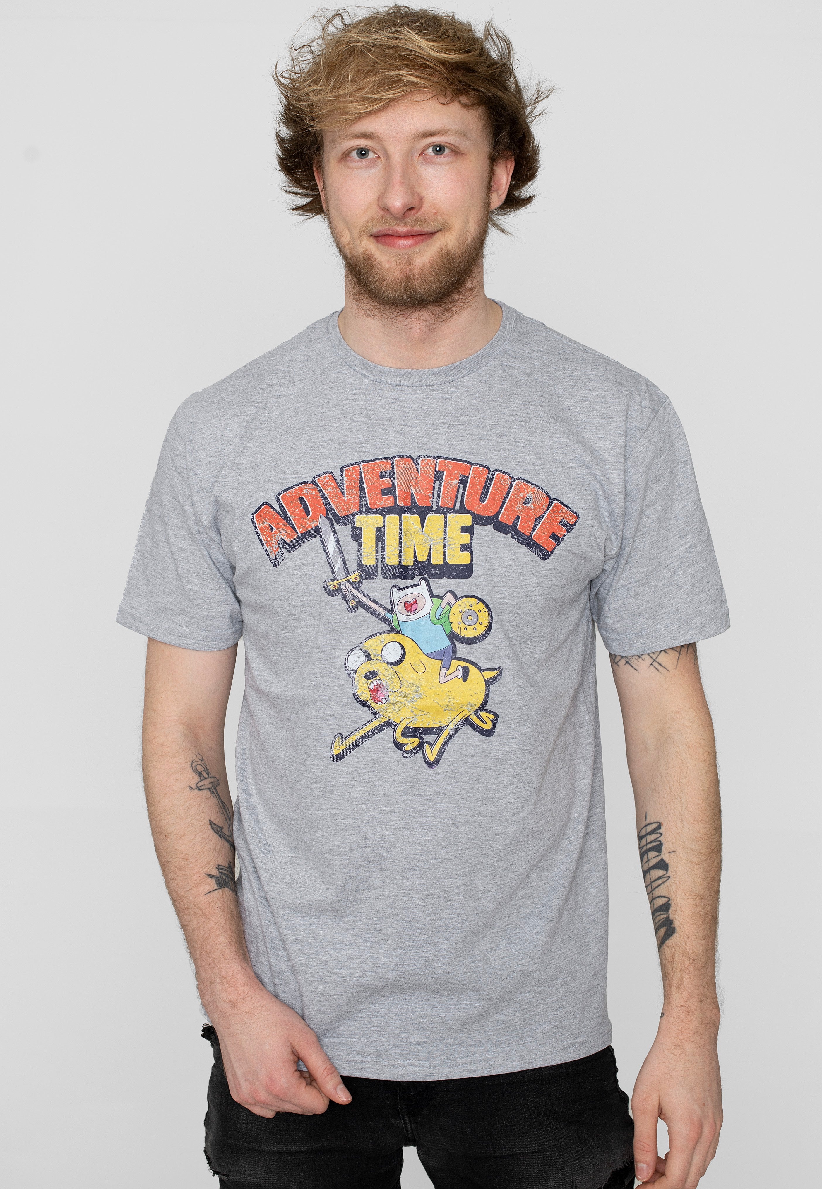 Adventure Time - Washed Heather Grey - T-Shirt | Men-Image