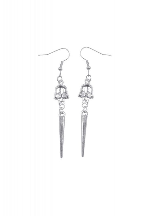 Dark In Love - Silver Skull - Earrings | Neutral-Image