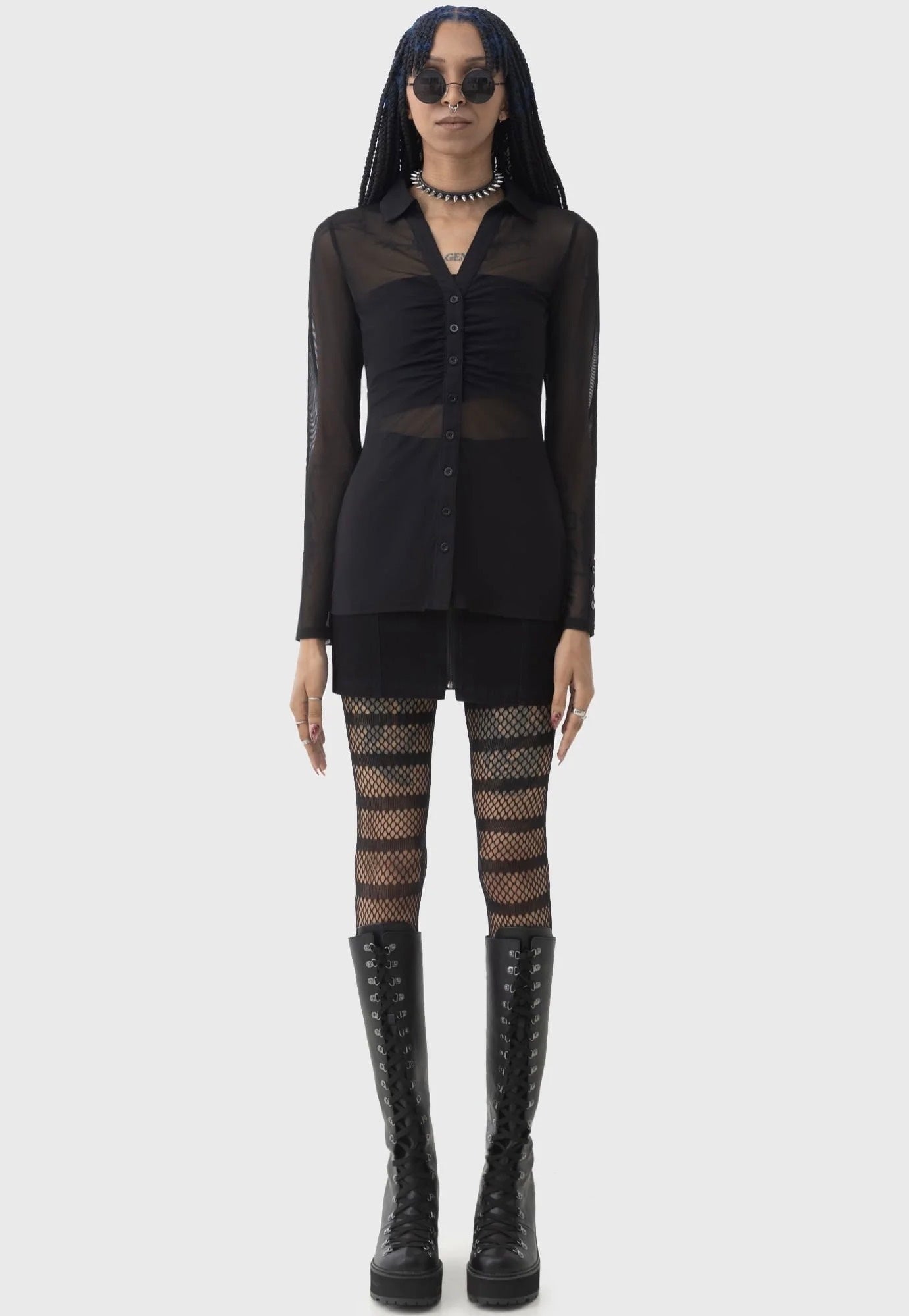 Killstar x Kihilist - After The After Mesh Black - Blouse | Women-Image