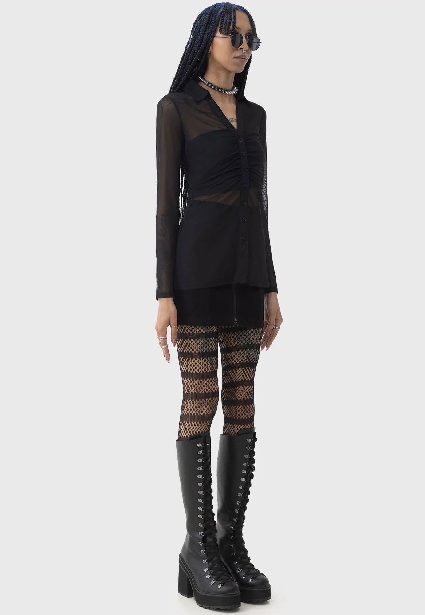 Killstar x Kihilist - After The After Mesh Black - Blouse | Women-Image