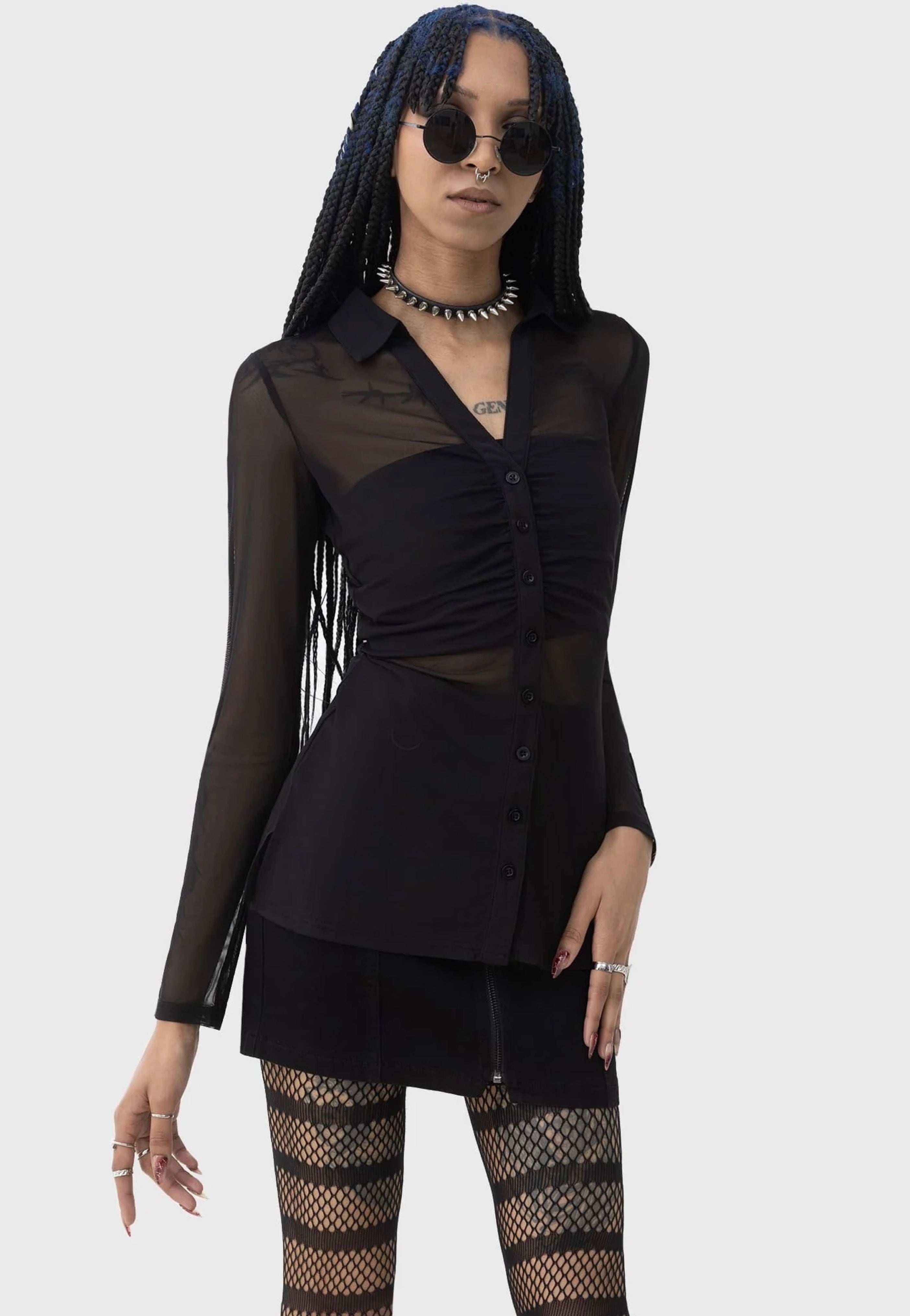 Killstar x Kihilist - After The After Mesh Black - Blouse | Women-Image