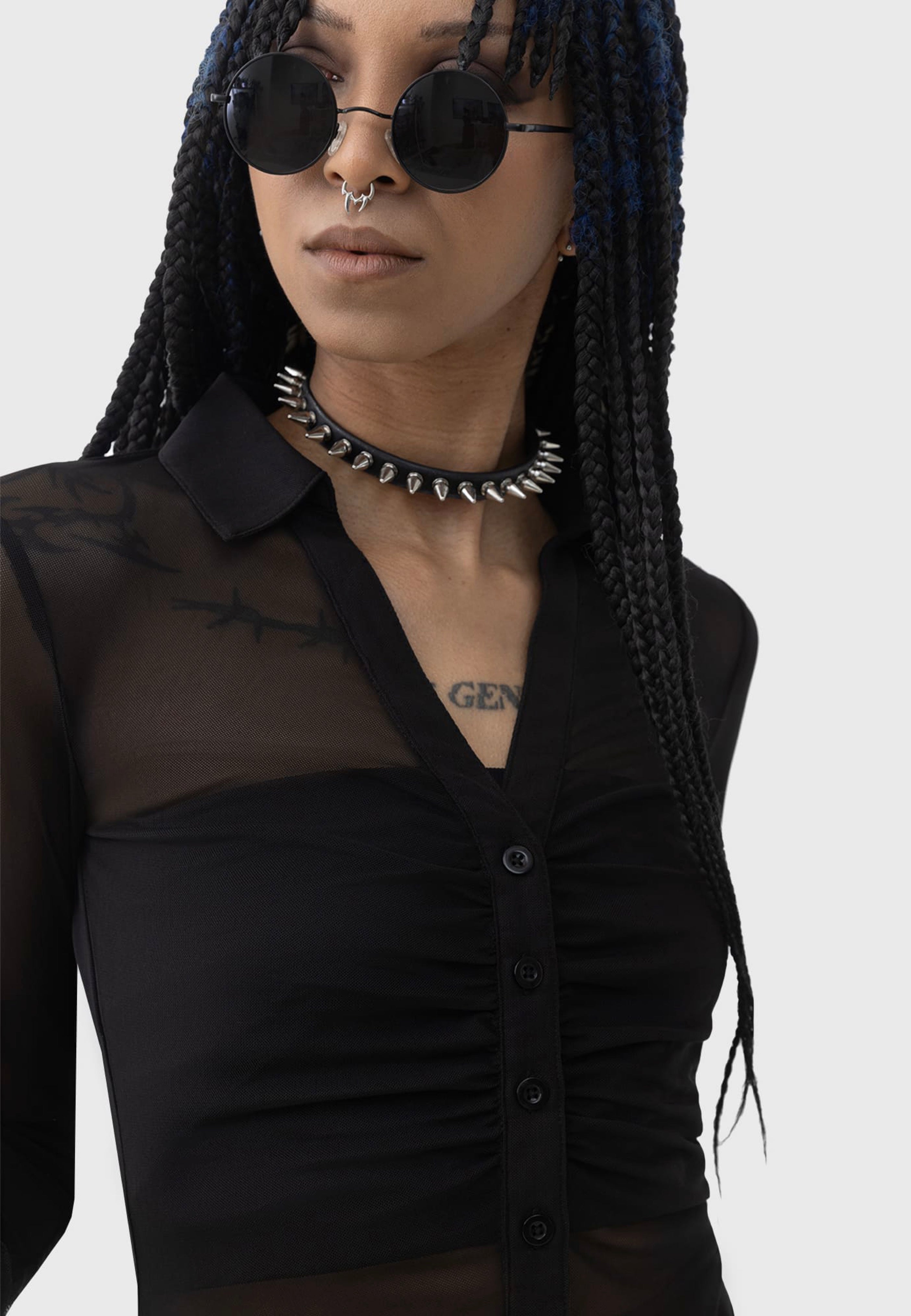 Killstar x Kihilist - After The After Mesh Black - Blouse | Women-Image