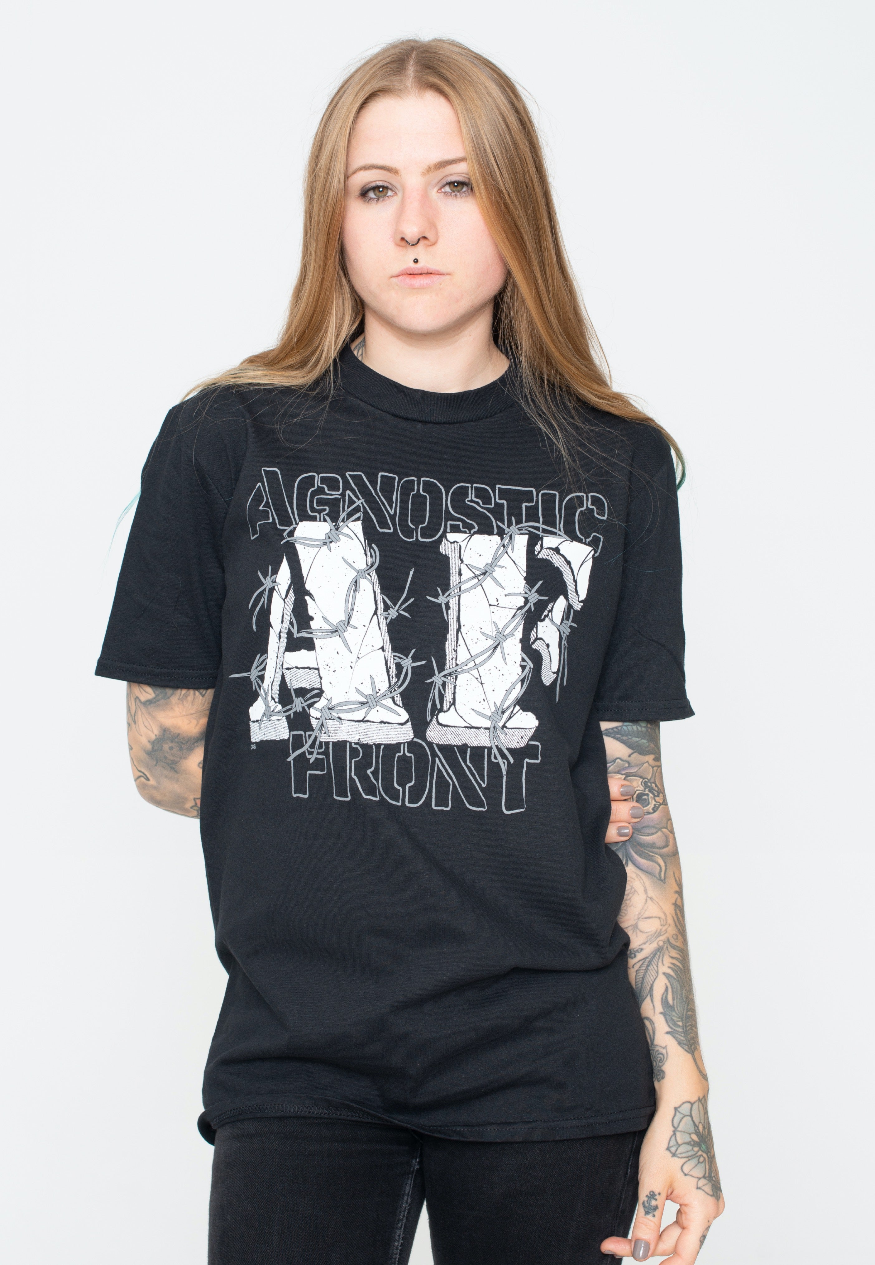 Agnostic Front - Barbwire Block Logo - T-Shirt | Women-Image