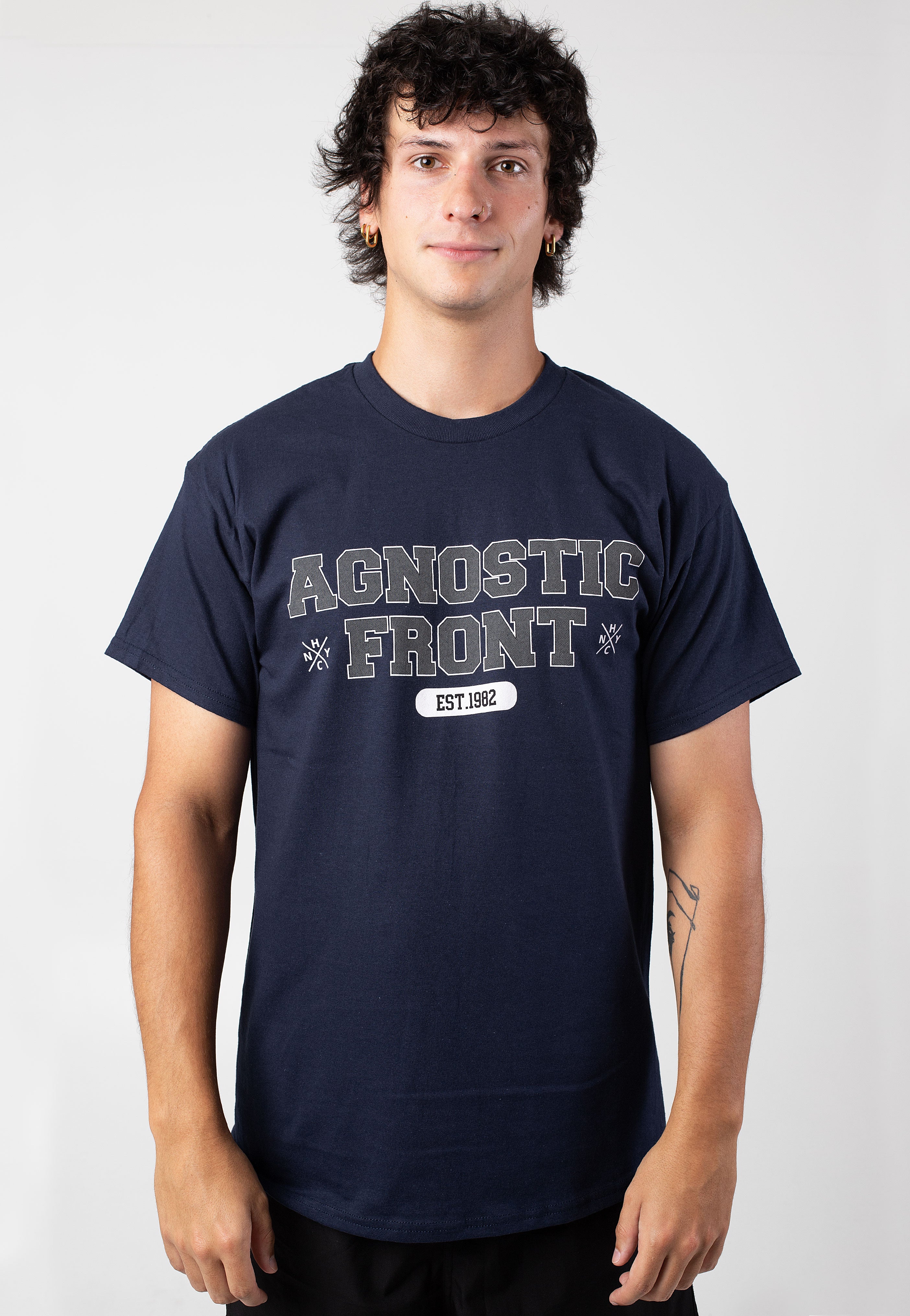 Agnostic Front - Baseball Logo Navy - T-Shirt | Men-Image