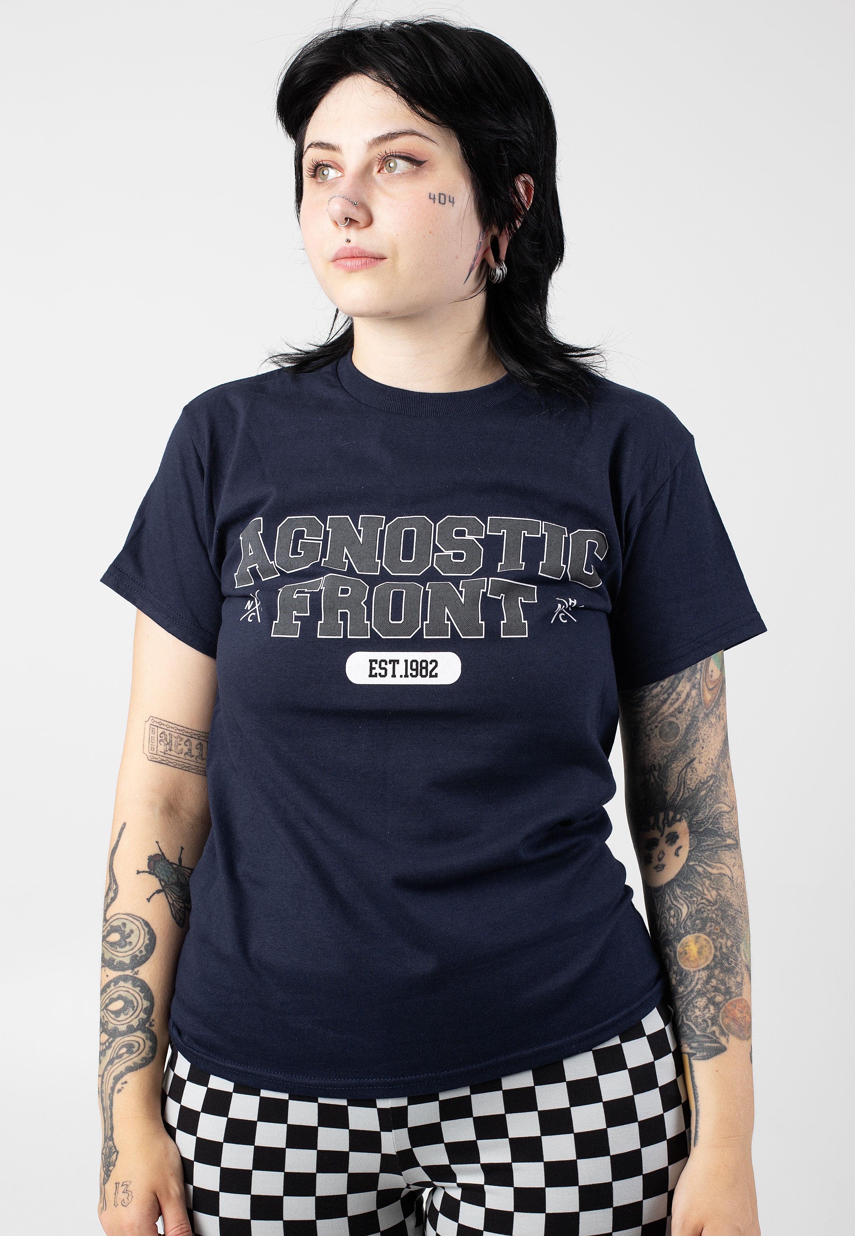 Agnostic Front - Baseball Logo Navy - T-Shirt | Women-Image