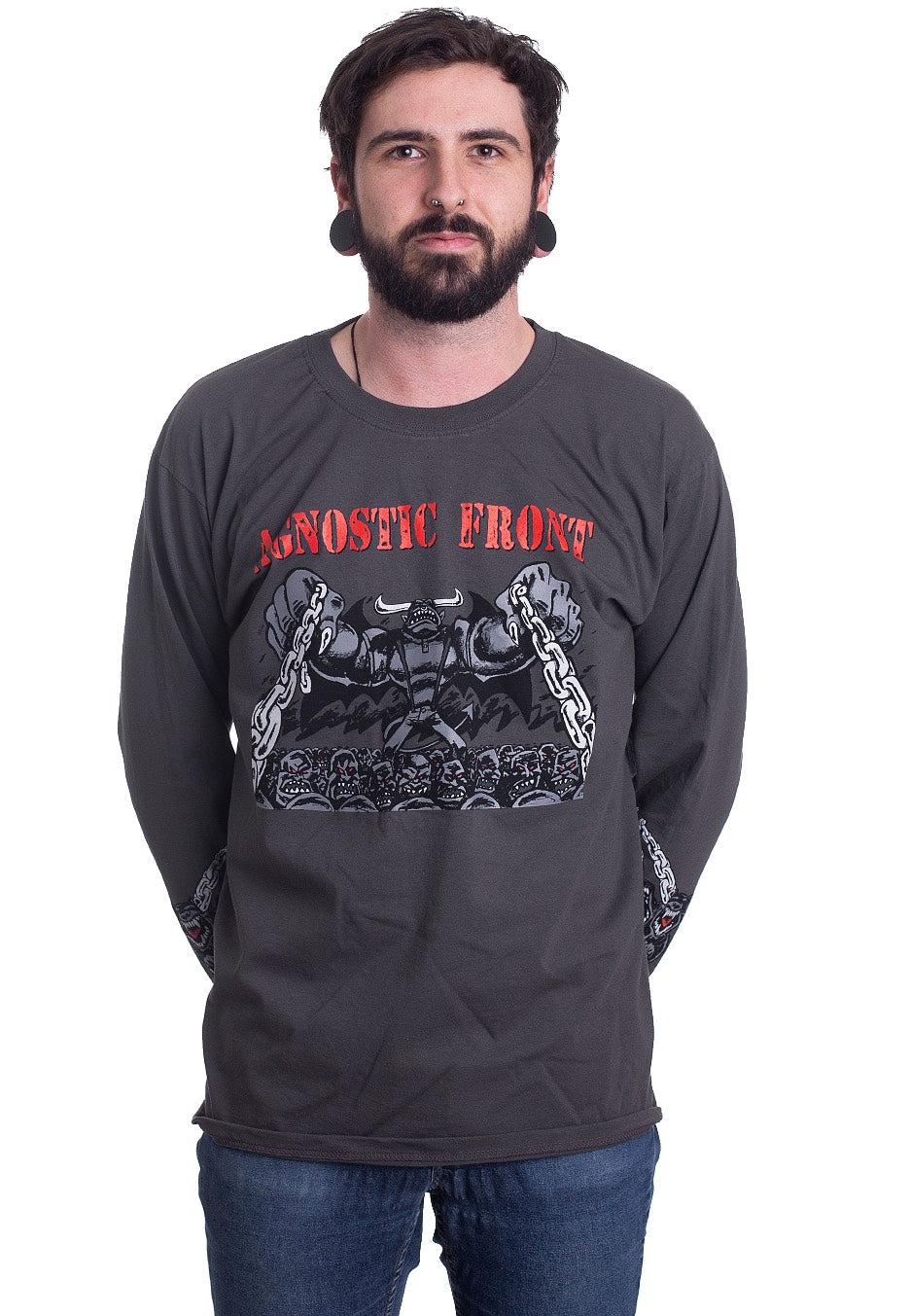 Agnostic Front - Dog Chains Charcoal - Longsleeve | Men-Image