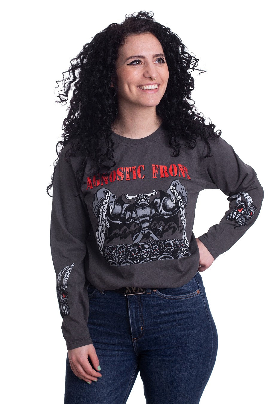 Agnostic Front - Dog Chains Charcoal - Longsleeve | Women-Image