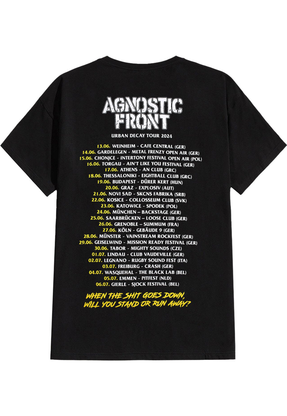 Agnostic Front - Urban Decay Tour 2024 - T-Shirt | Neutral-Image