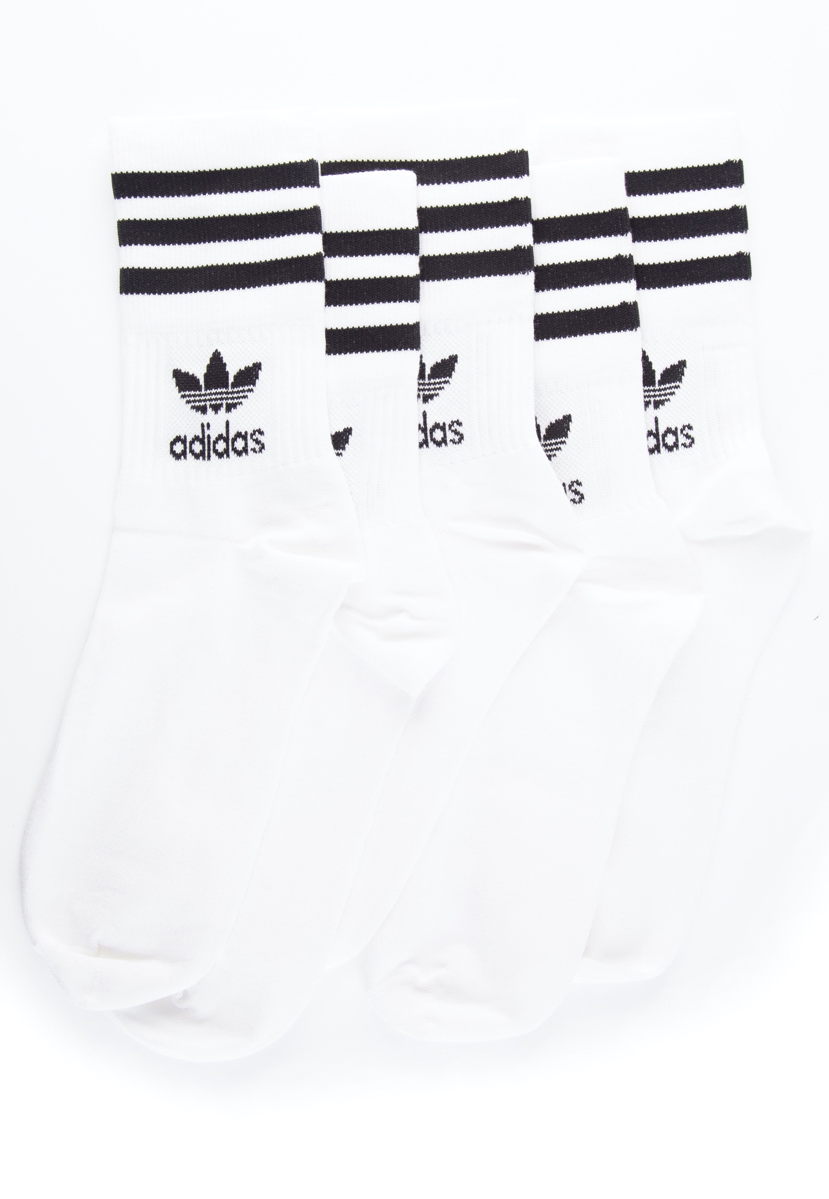 Adidas - Mid Cut Crew Pack Of 5 White - Socks | Neutral-Image