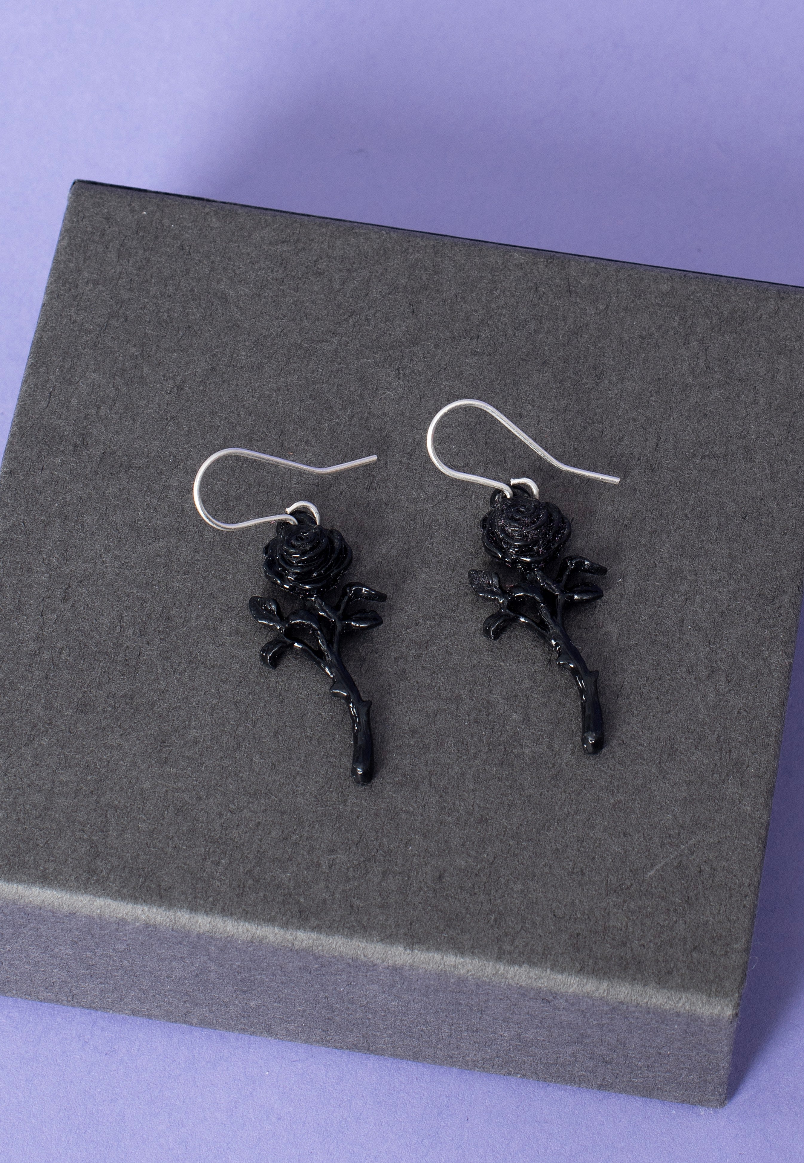 Alchemy England - The Romance Of The Black Rose Silver - Earrings | Neutral-Image