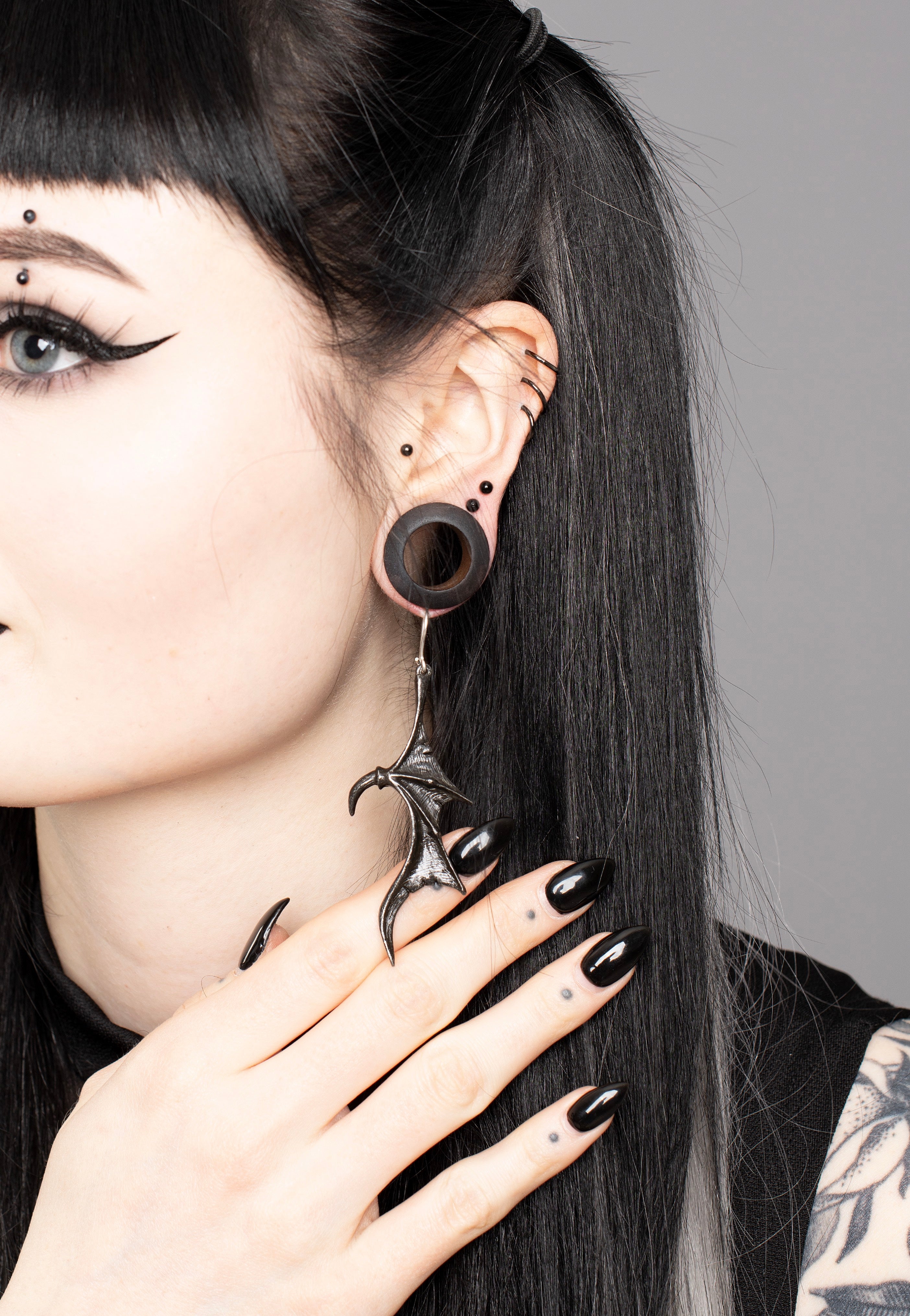 Alchemy England - Wings Of Midnight Silver - Earrings | Neutral-Image