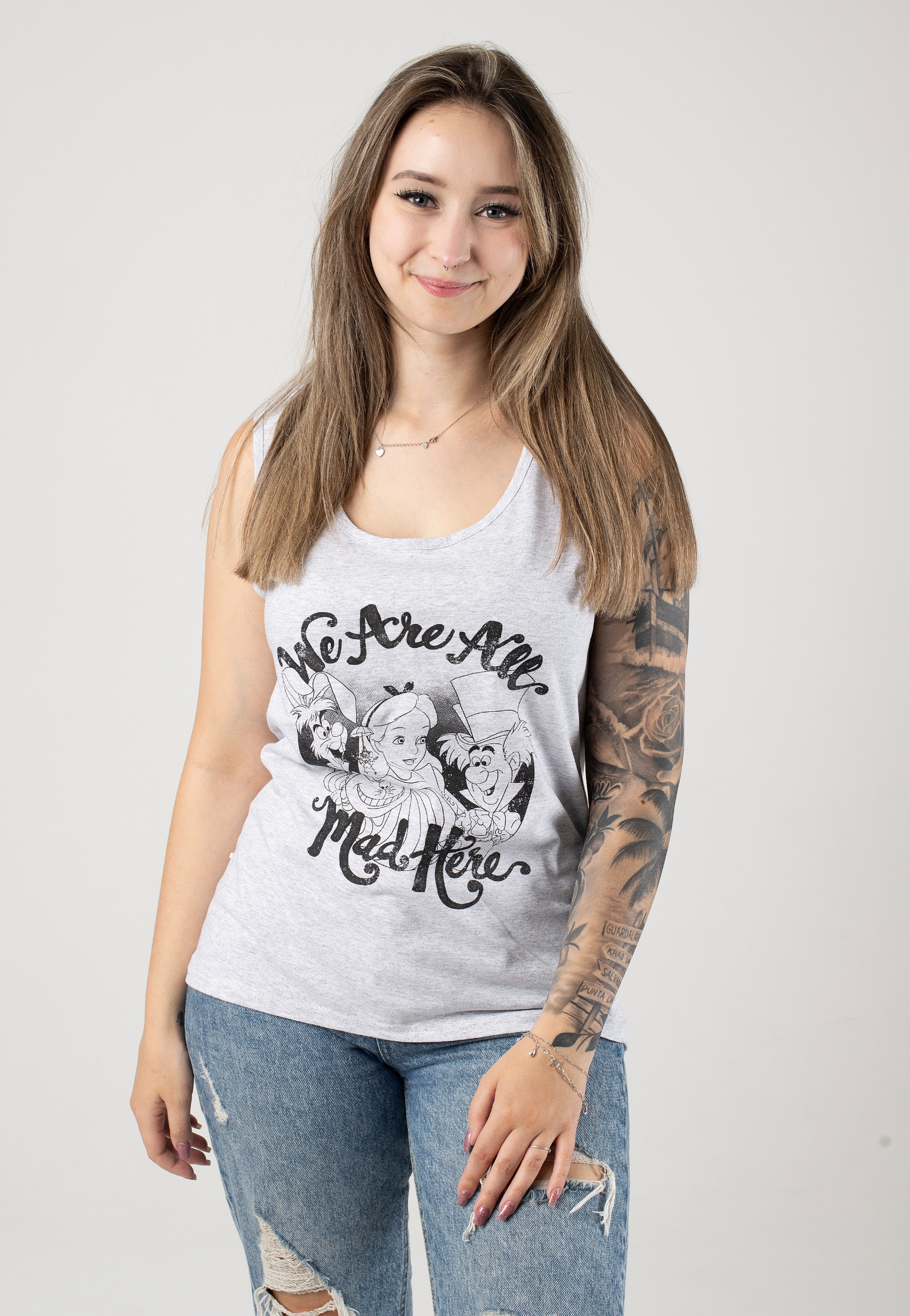 Alice In Wonderland - All Mad Here Grey - Tank | Women-Image