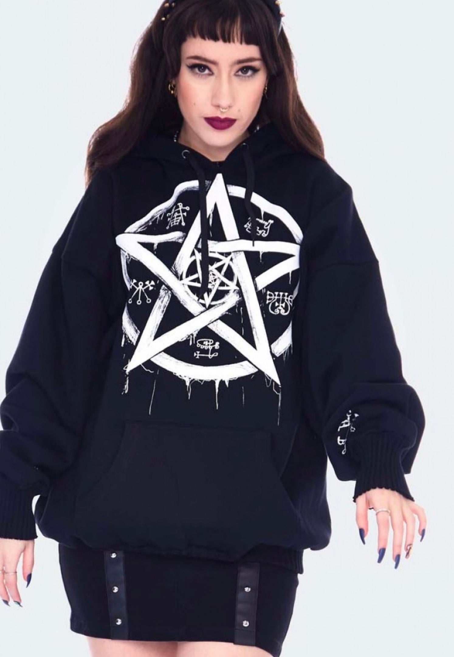 Jawbreaker - All Seeing Spirit Printed Oversized Black - Hoodie | Women-Image