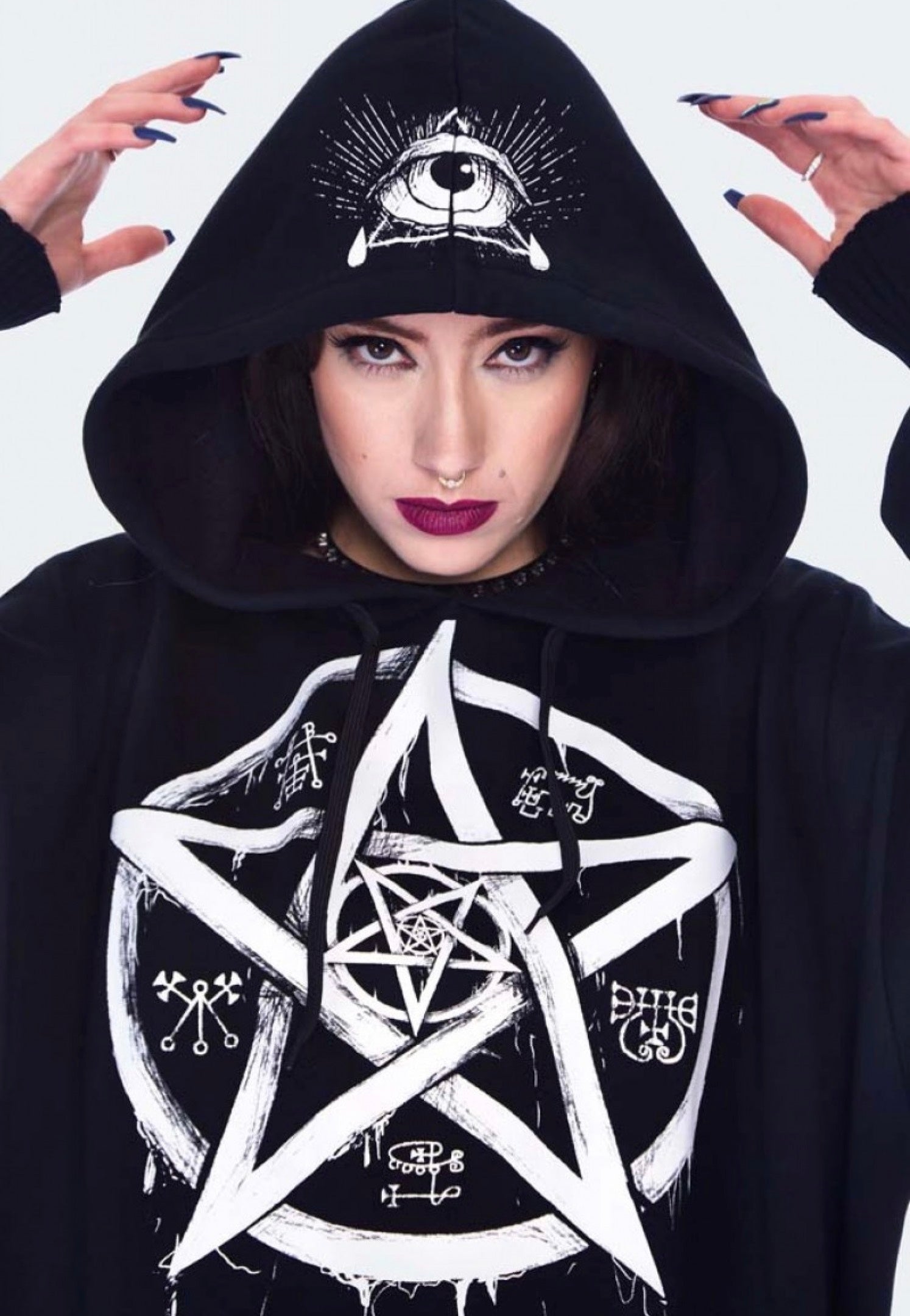 Jawbreaker - All Seeing Spirit Printed Oversized Black - Hoodie | Women-Image