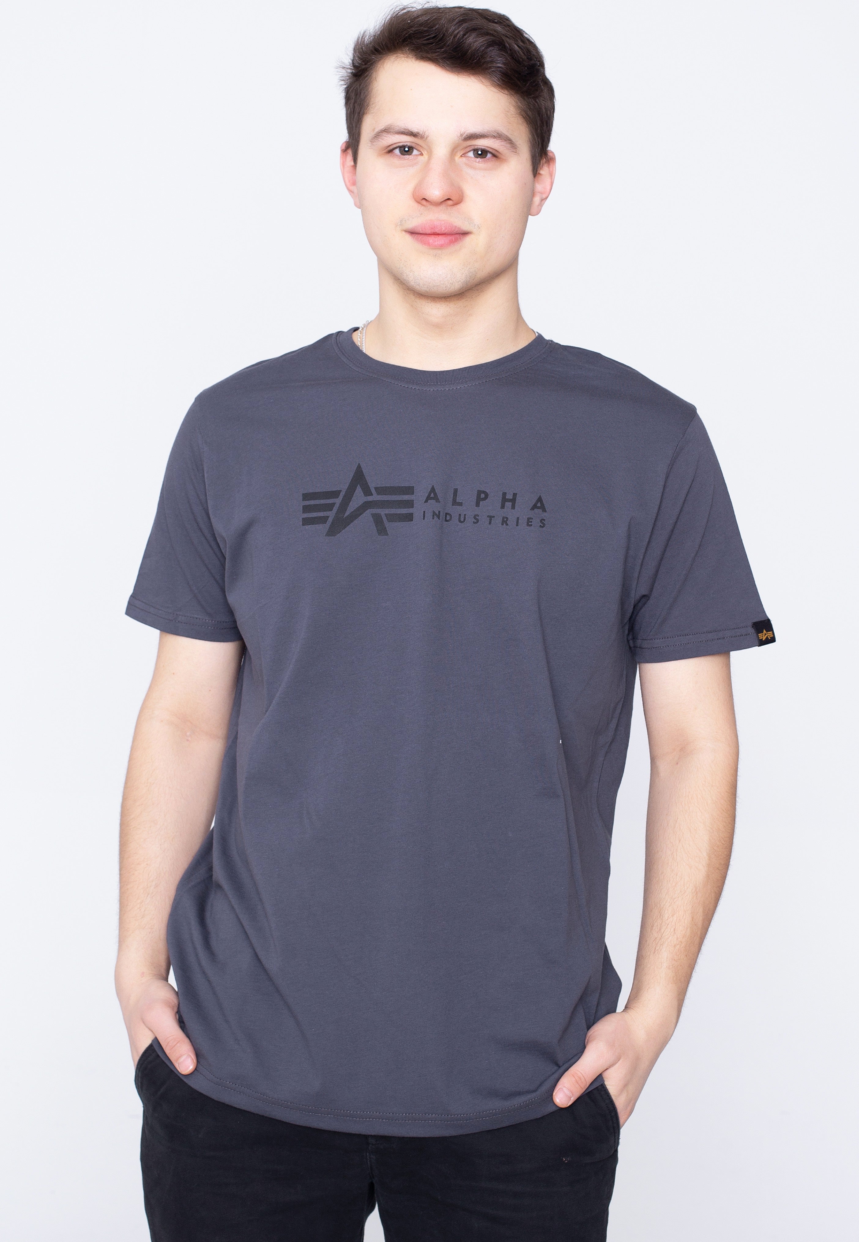 Alpha Industries - Alpha Label Pack Of 2 Greyblack/ Black - T-Shirt | Men-Image