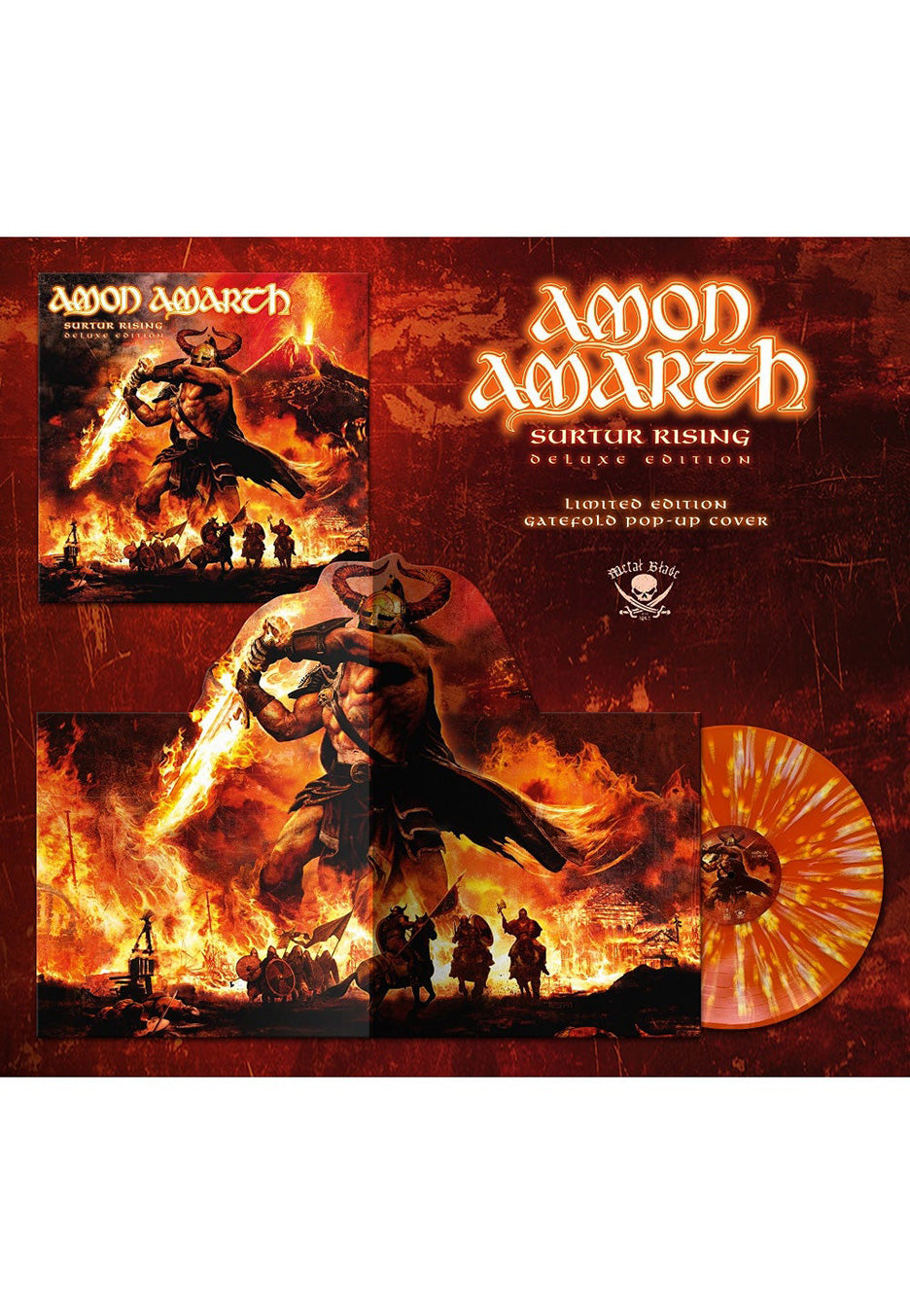 Amon Amarth - Sutur Rising Orange White - Splattered Vinyl | Neutral-Image