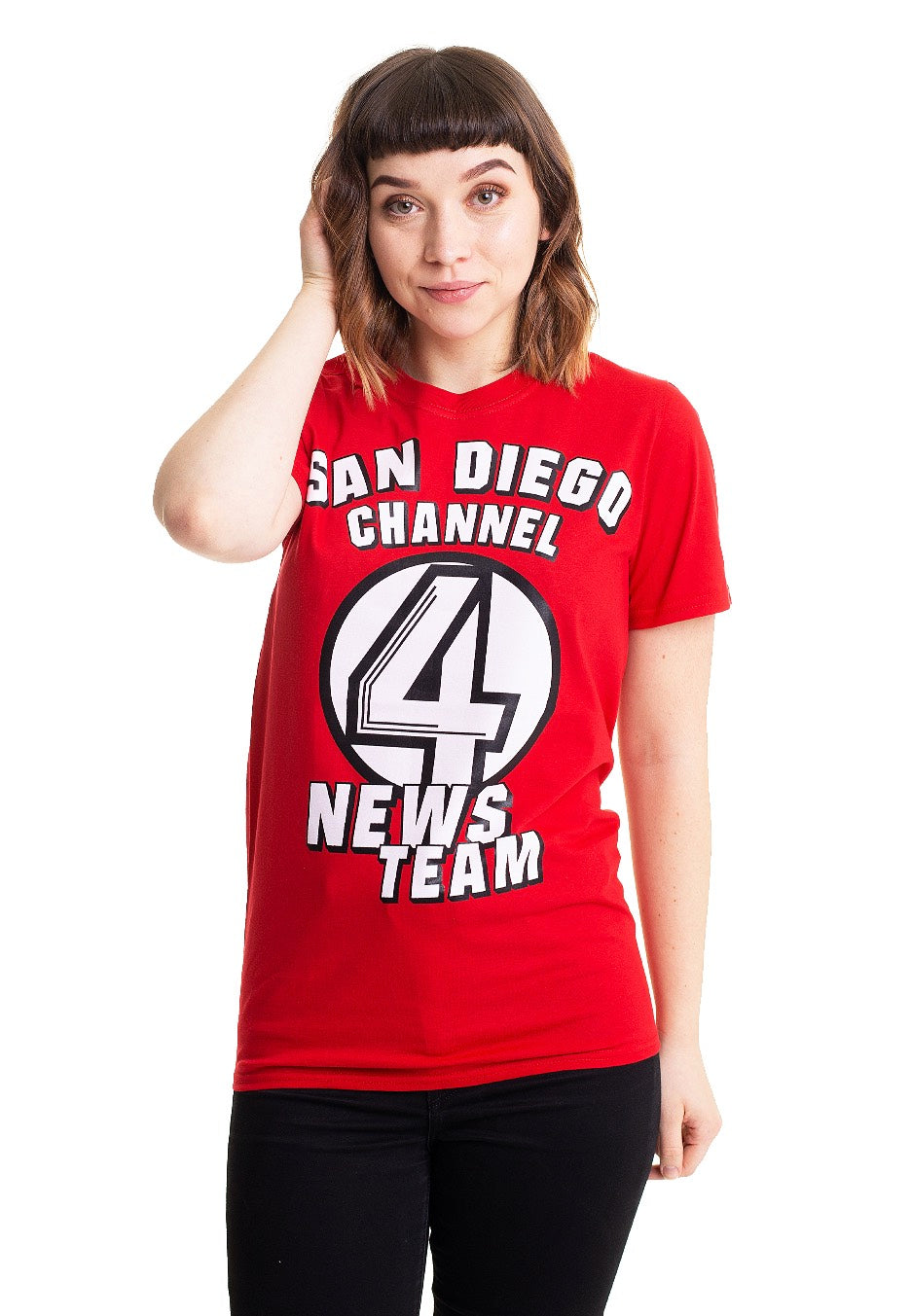 Anchorman - San Diego Channel 4 Red - T-Shirt | Women-Image