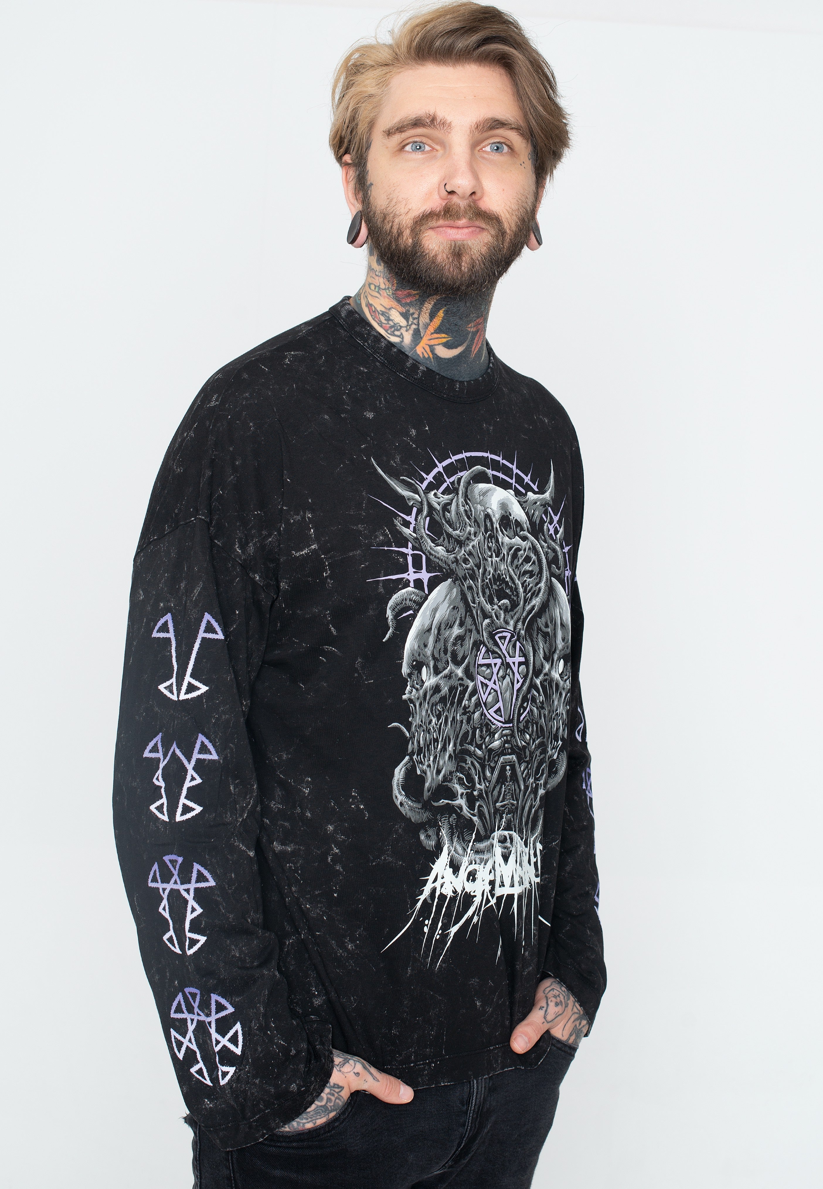 AngelMaker - Sanctum Skulls Acid Wash - Longsleeve | Impericon